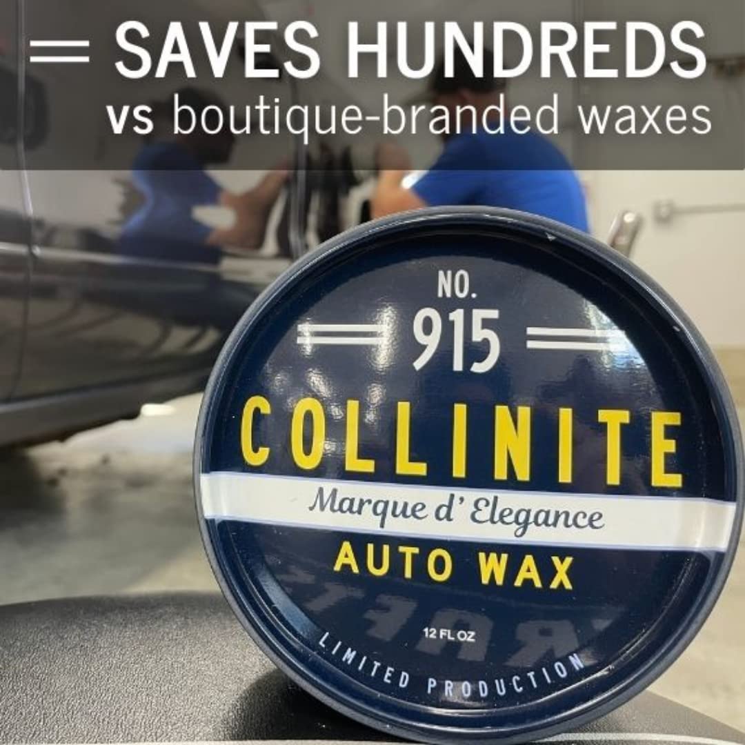 COLLINITE 915 Marque D’ Elegance Wax - Premium Carnauba & Polymer Sealant, 12 Fl Oz, Deep Shine & Long-Lasting Protection for Cars & Motorcycles