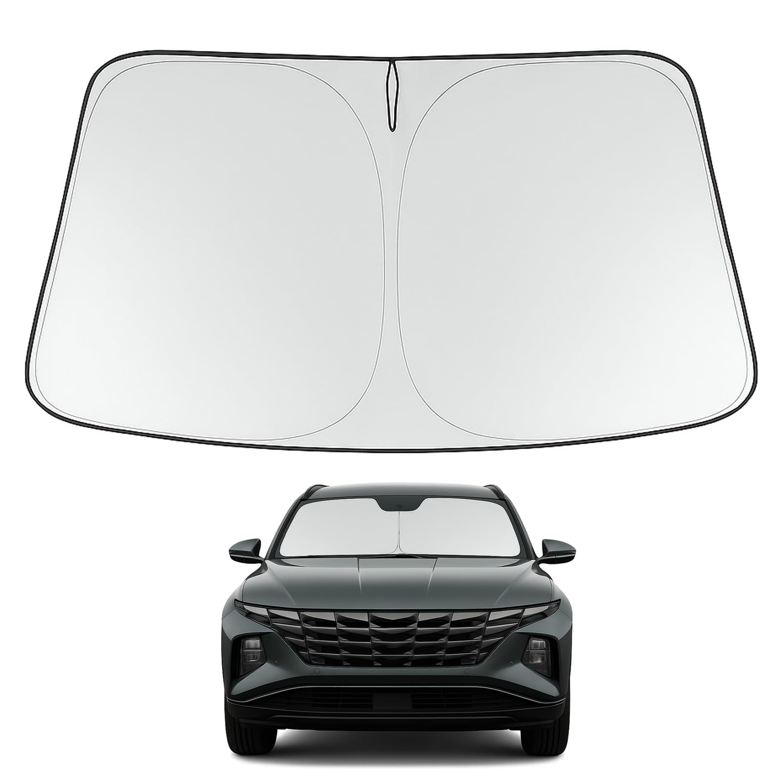 Proadsy 2025 Upgrade Windshield Sun Shade Custom Fit Hyundai Tucson 2025 2024 2023 2022 Front Window Sunshade Protector Foldable