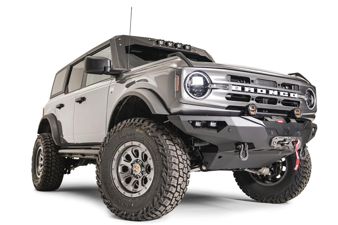 Fab Fours FB21-F5251-1 Winch Front Bumper - Heavy-Duty Steel, Black, Fits 21-23 Ford Bronco