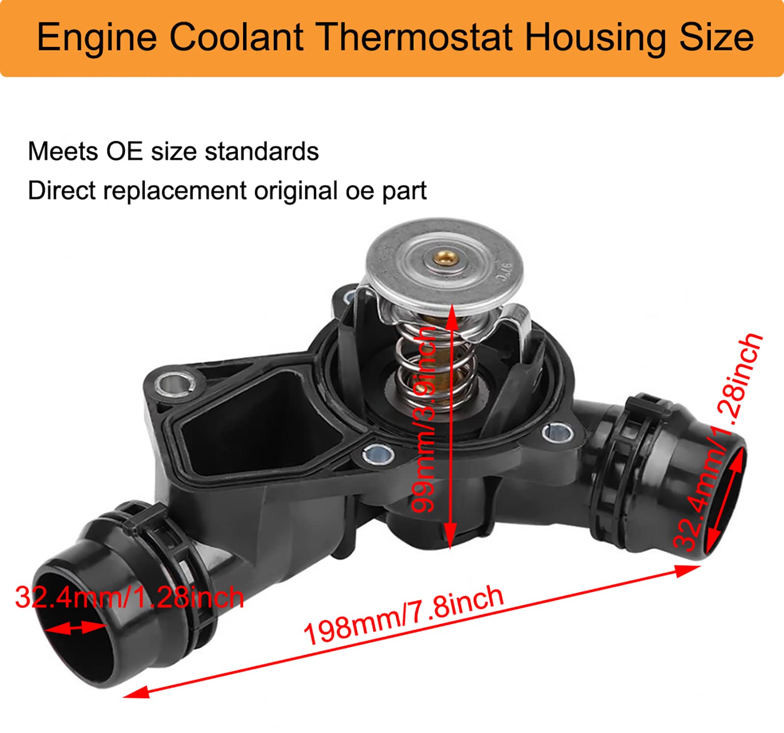Thermostat Assembly with Housing Compatible with BMW E46 E39 X5 X3 Z3 Z4 325i 330i 525i 530i,Thermostat Housing Assembly, Replac