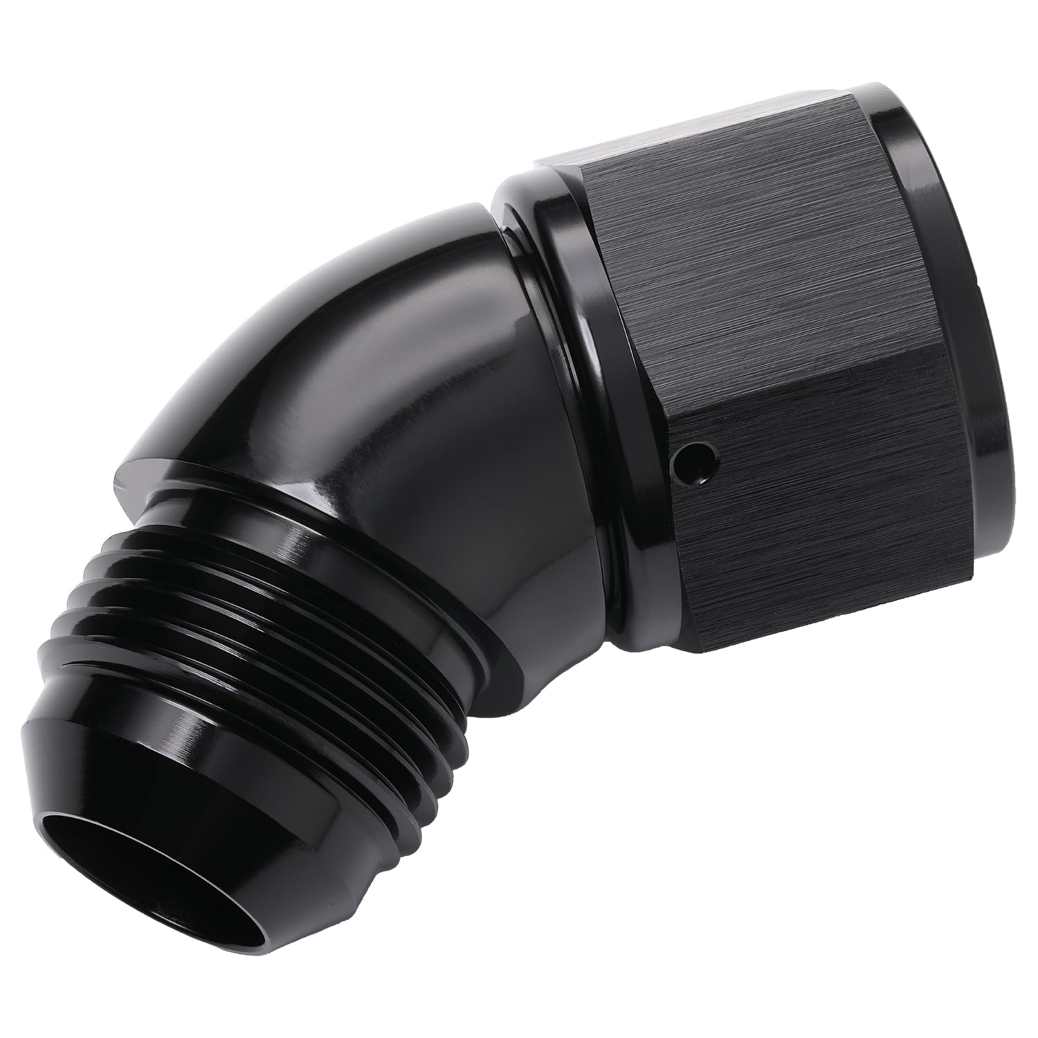 Podavelle 45 Degree 16An Male To 16An Female Swivel Full Flow Fitting Adapter Coupler Aluminum Black