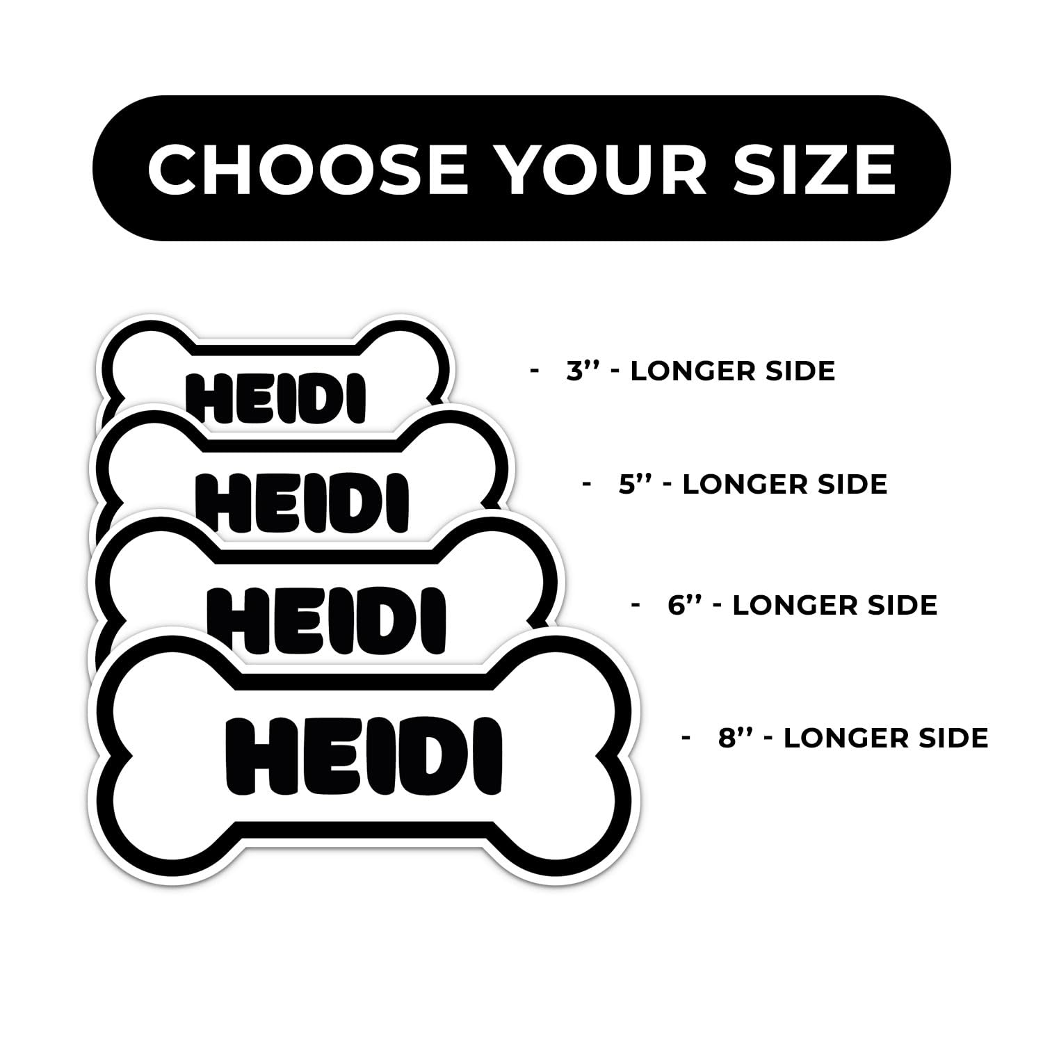 Heidi Dog Name Sticker - Waterproof Vinyl Decal For Car Bumper, Laptop, Water Bottle, Wall, And Window, Size - 5'' Longer Side