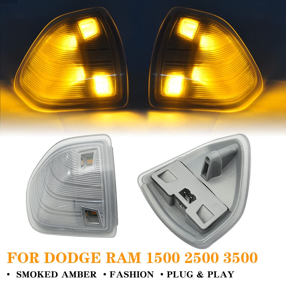 CNPAPC LED Side Mirror Turn Signal Light for Dodge Ram 1500-5500, Clear Lens, Durable ABS Material, Left & Right Lamps