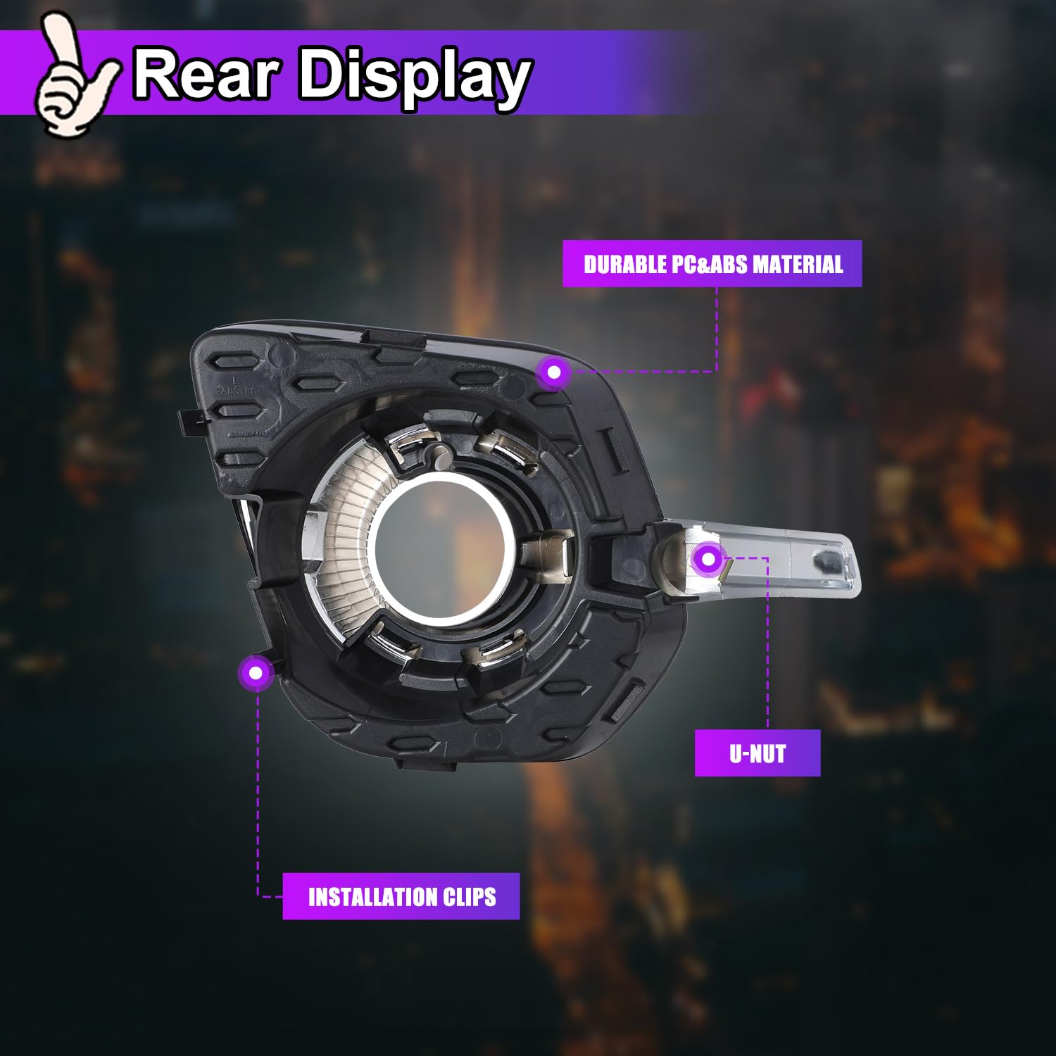 Nixon Offroad Fog Lights Bezels For Chevy Equinox 2010 2011 2012 2013 2014 2015 Fog Lamp Cover Replacement, Left Driver Side(Onl