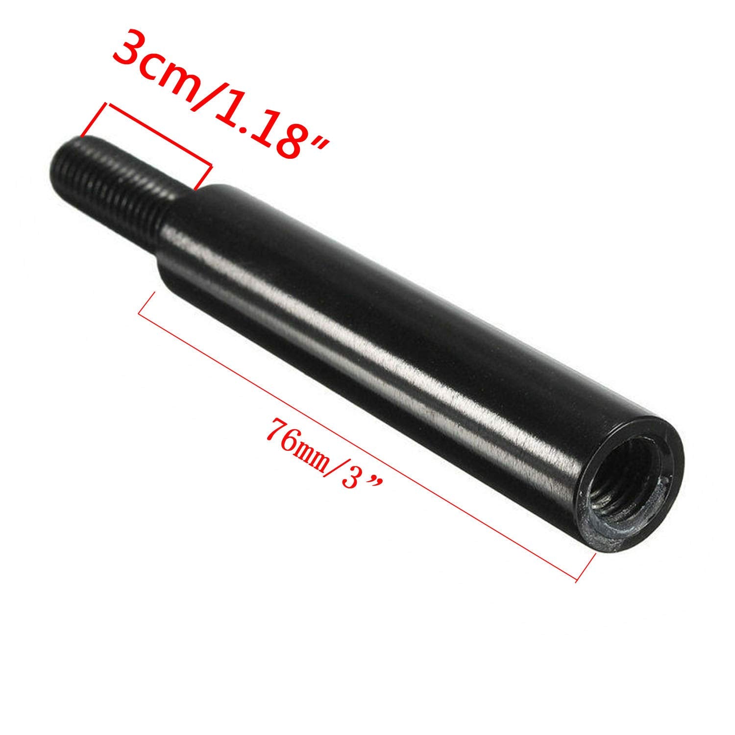 Pursuestar 3 Inch Black Aluminum Shift Knob Extender Extension For 5 6 Speed Ford Scion Gear Shifter Lever 12X1.25