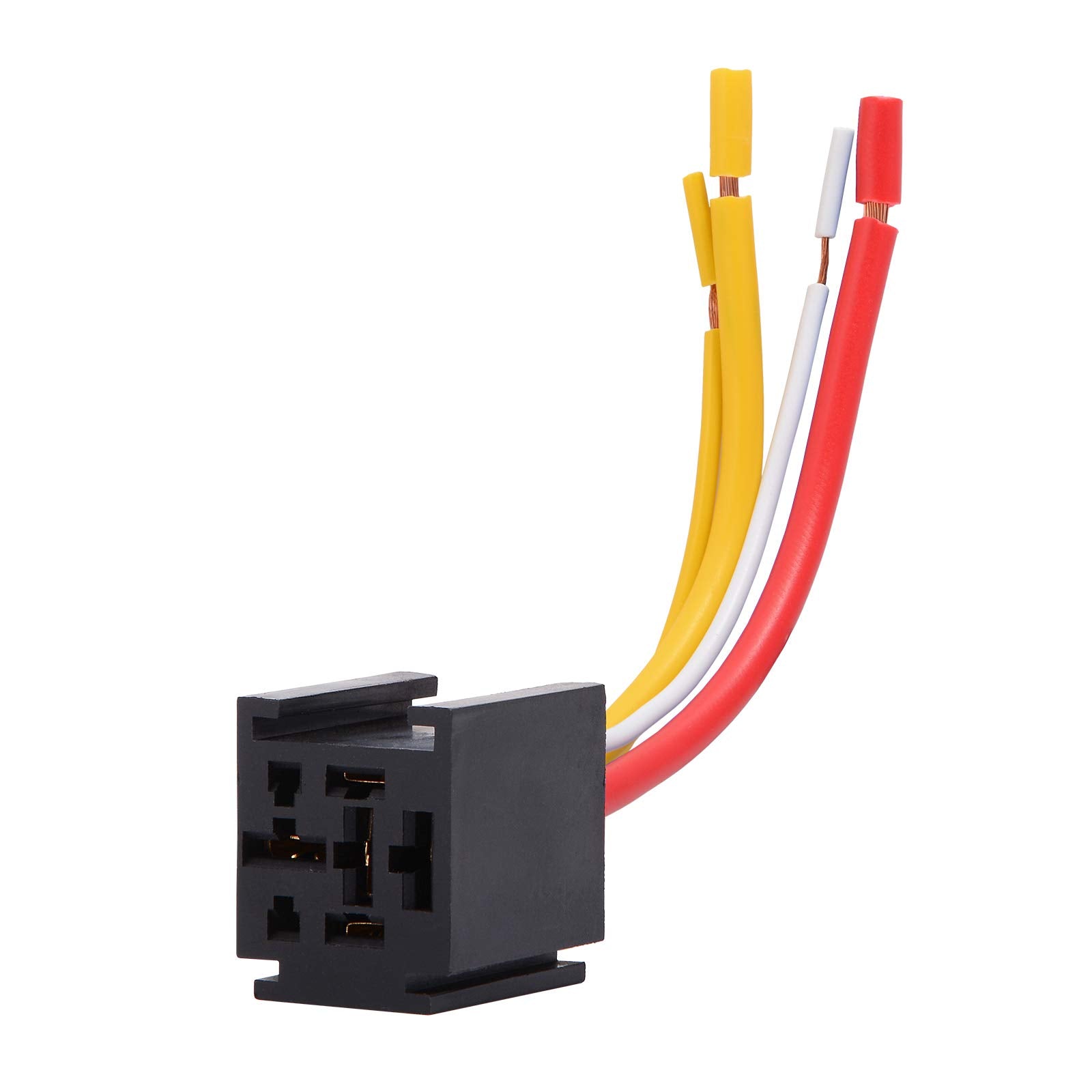EHDIS 4-Pin 80A 12V SPST Relay with Harness, Automotive Relay Socket, 1 Pack, 4 Wire Connector