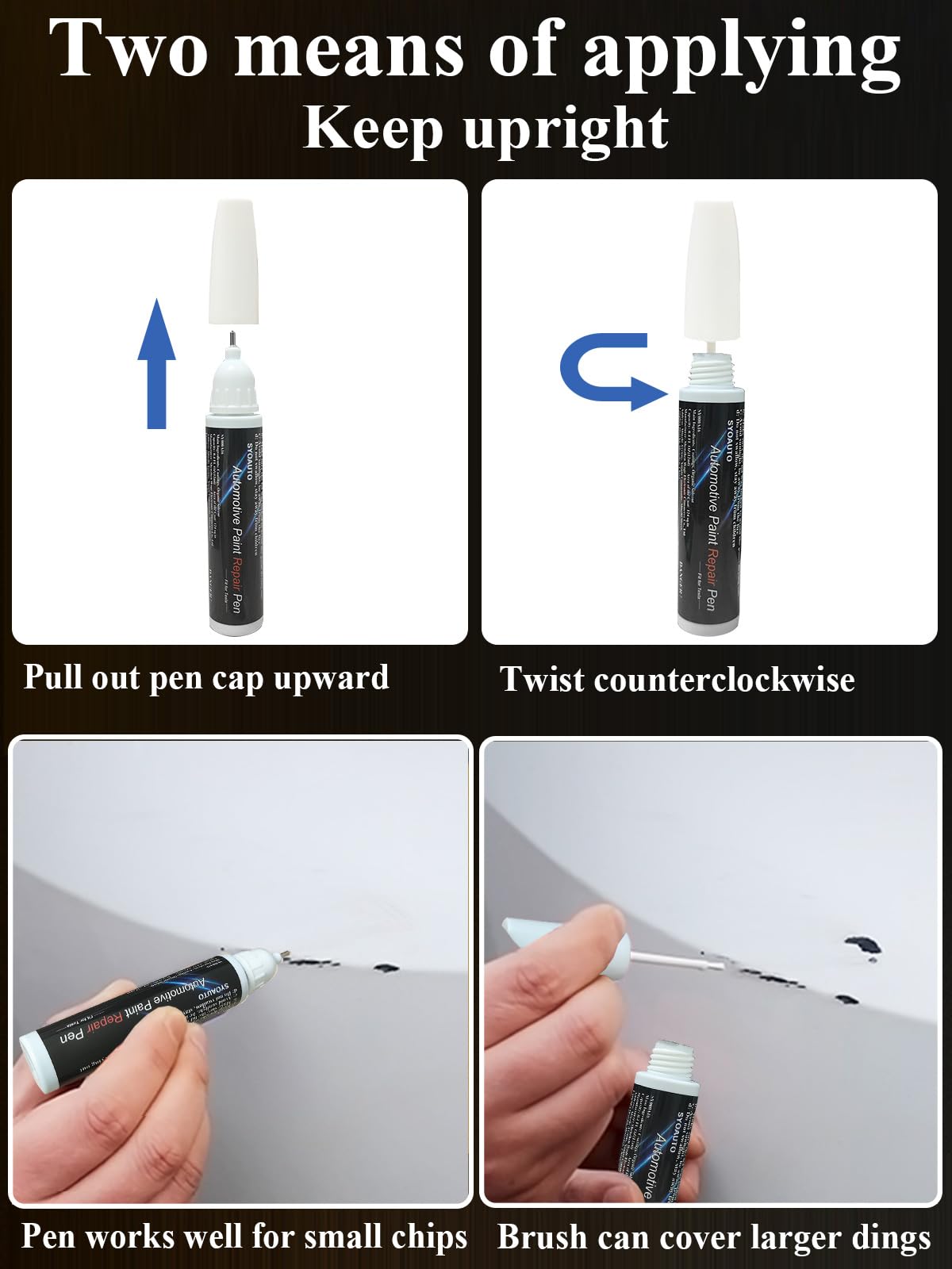 SYOAUTO Touch up Paint Pearl White Fit for Tesla Model Y 3 X S Tesla Model Paint Repair kit Tesla Paint Pen Tip and Brush 2 in 1