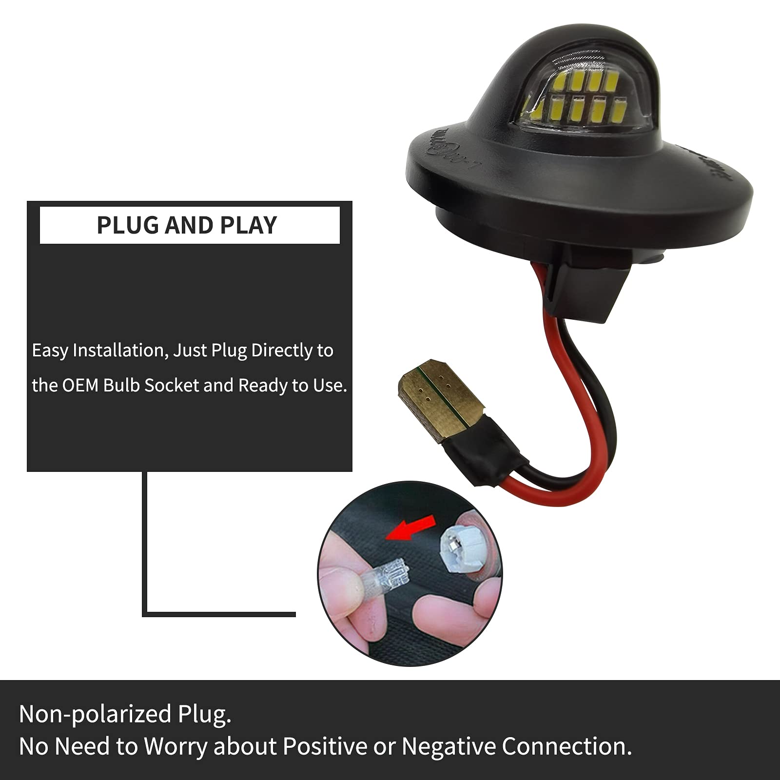 Alyoned Full Led License Plate Light Tag Lamp Assembly Compatible With Ford F-150 F-250 F-350 F-450 F-550 Super Duty Explorer Ex