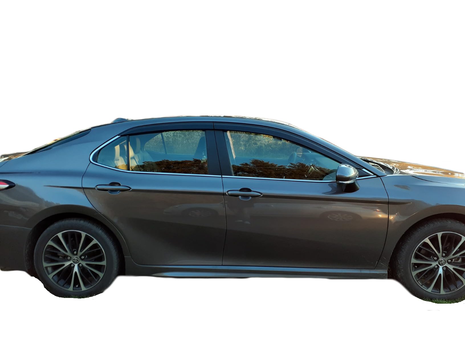 2018-2024 Tape-On Side Window Visor Deflectors For Toyota Camry Xv70 L Le Se Xle Xse Hybrid Dark Tinted Rain Guards 2019 2020 20