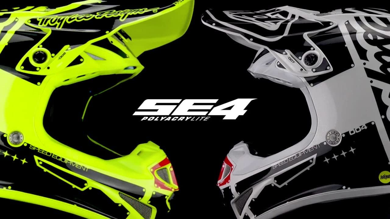 Troy Lee Designs SE4 Motocross Helmet - Polyacrylite, Medium, Mono Black, Model 109490203