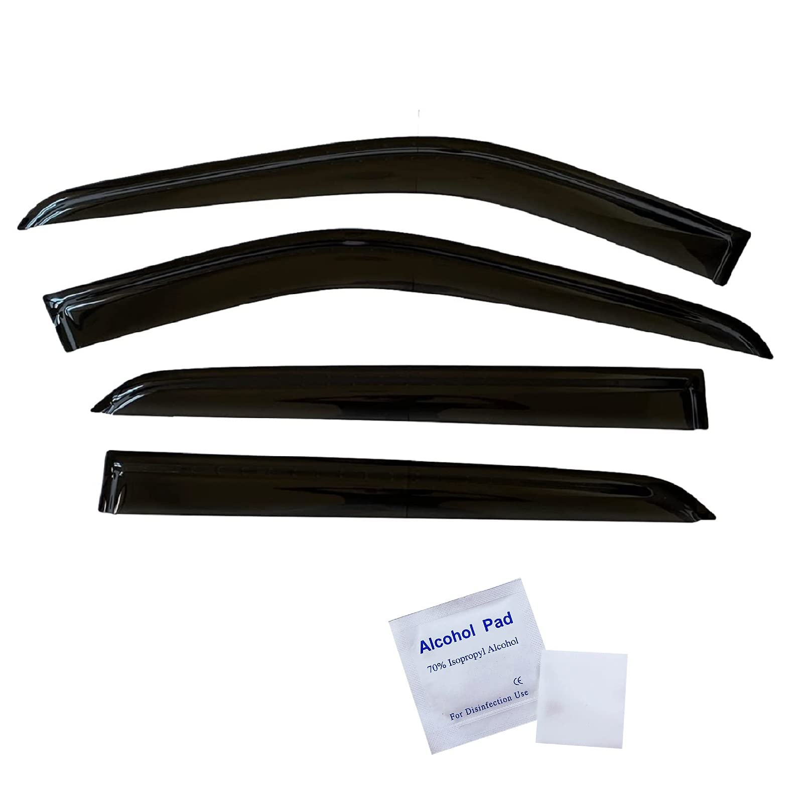 2018-2024 Tape-On Side Window Visor Deflectors For Nissan Kicks S Sv Sr Smoked Tinted Rain Guards 2019 2020 2021 2022 2023