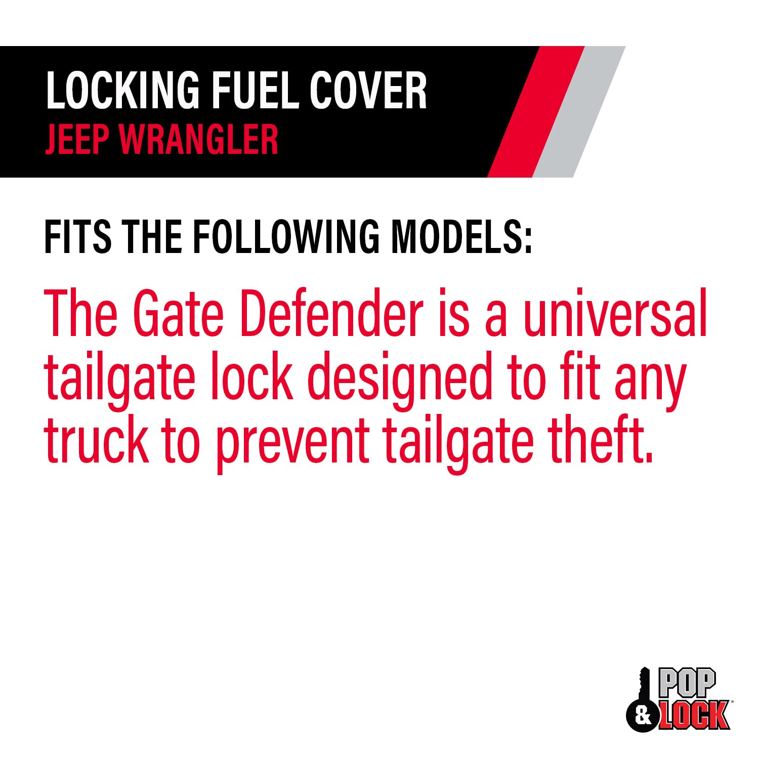 Pop & Lock Universal Black Tailgate Lock, Key Lock, Pl9900, The Gate Defender, Truck Theft Prevention, Made In Usa