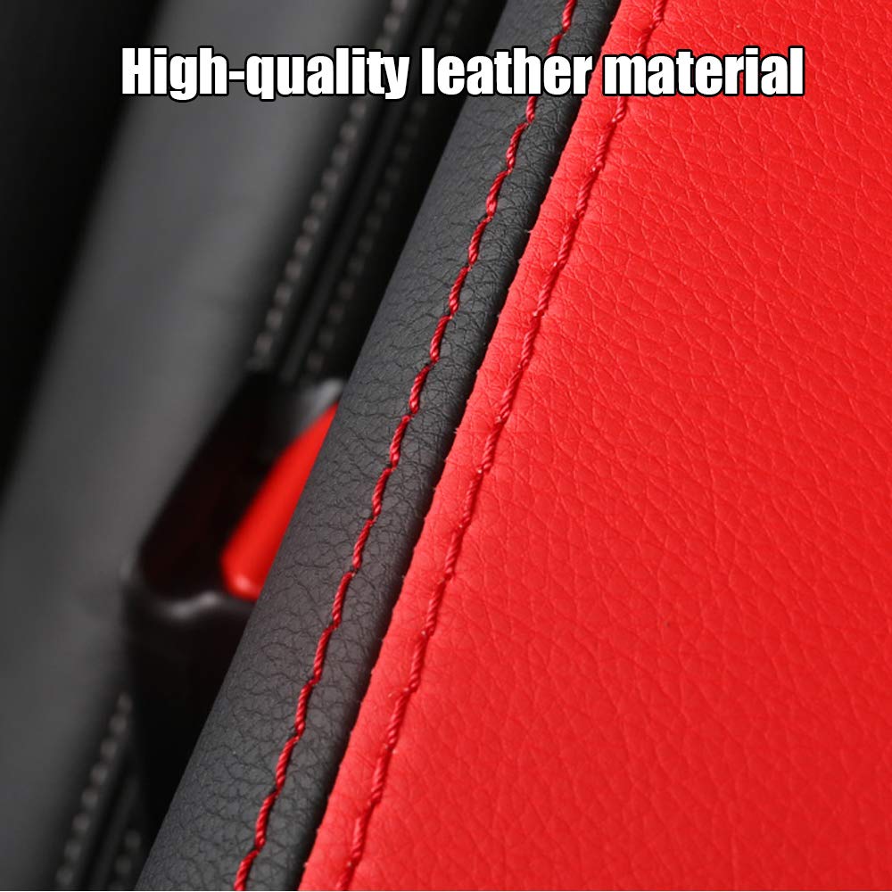 XITER Car Armrest Cover - Leather Pad for Nissan Altima 2019-2025, Black+Red Console Protector