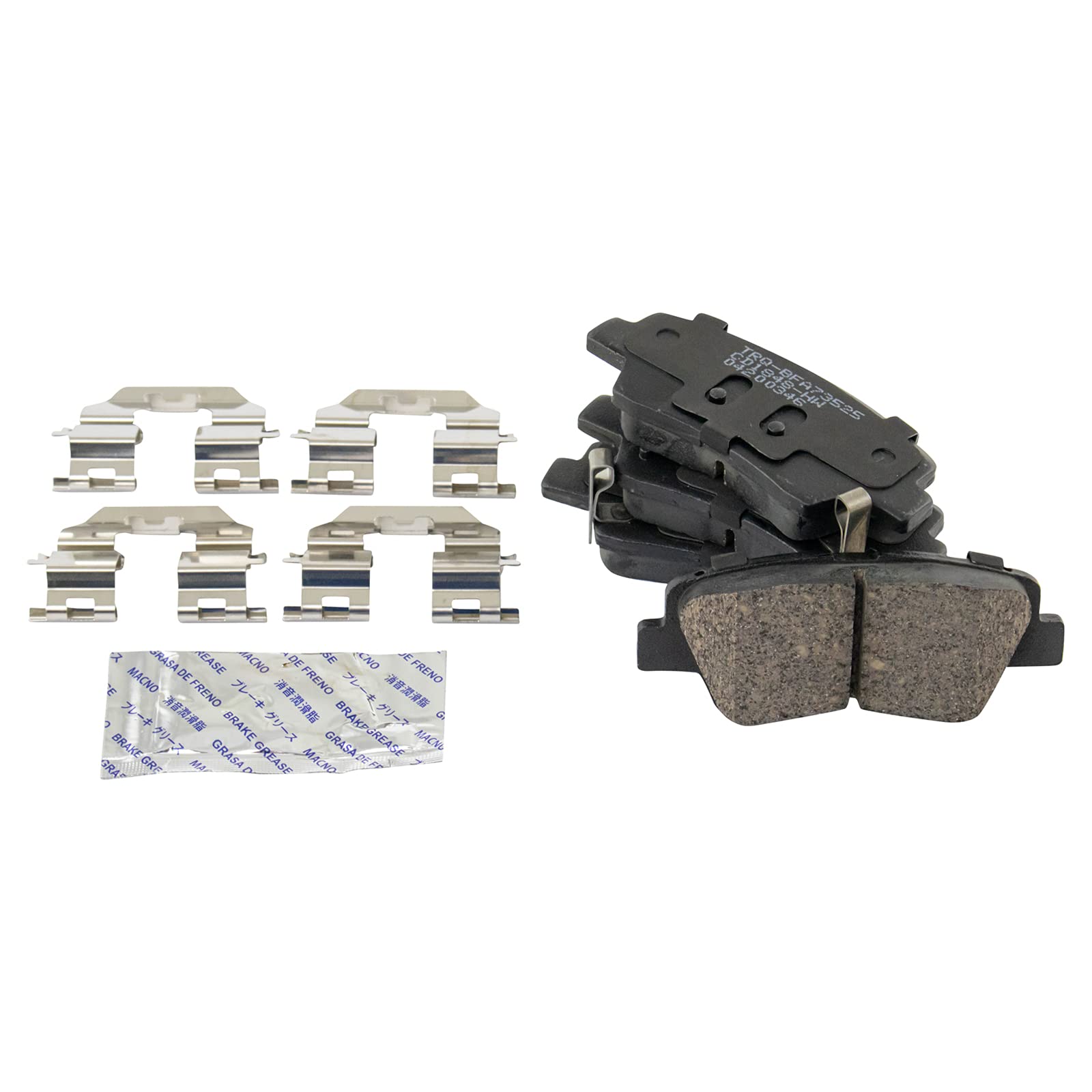 Trq Rear Brake Pad & Rotor Kit Brake Pads Brake Rotor Parking Brake Shoe Set Ceramic Compatible With 2016-2018 Hyundai Tucson 20