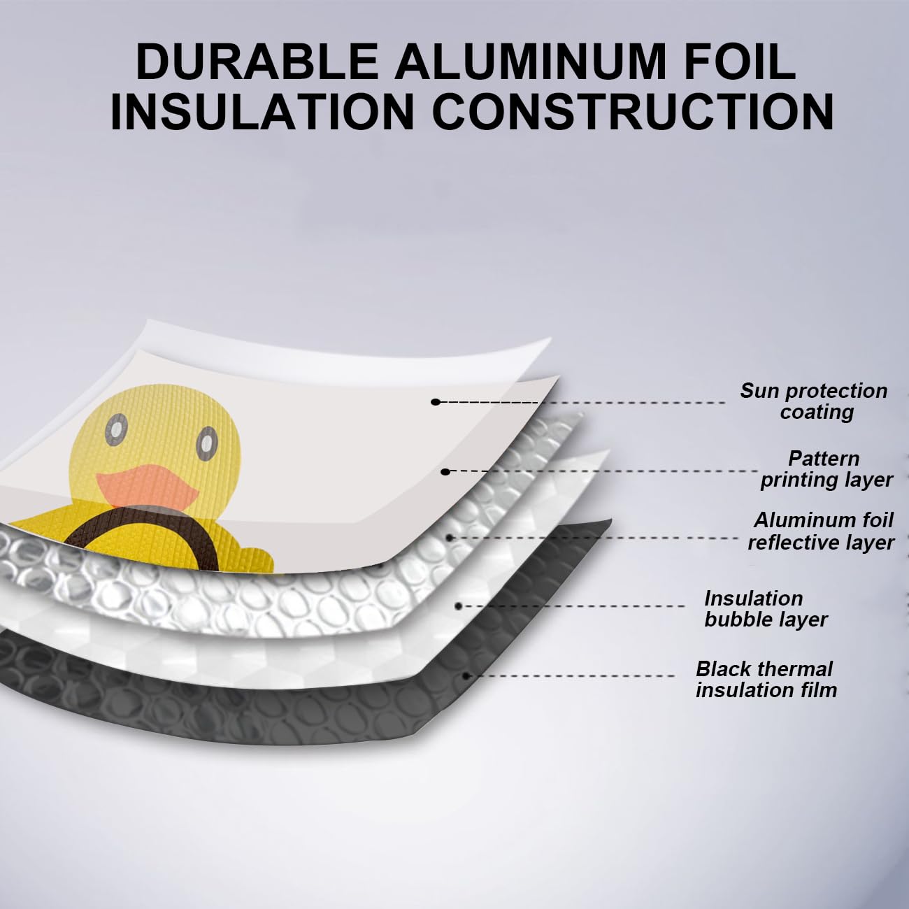 ROMASO Windshield Sun Shade for Jeep Wrangler JK/JL 1997-2024, Yellow Aluminum Foil UV Protection, Model RM049