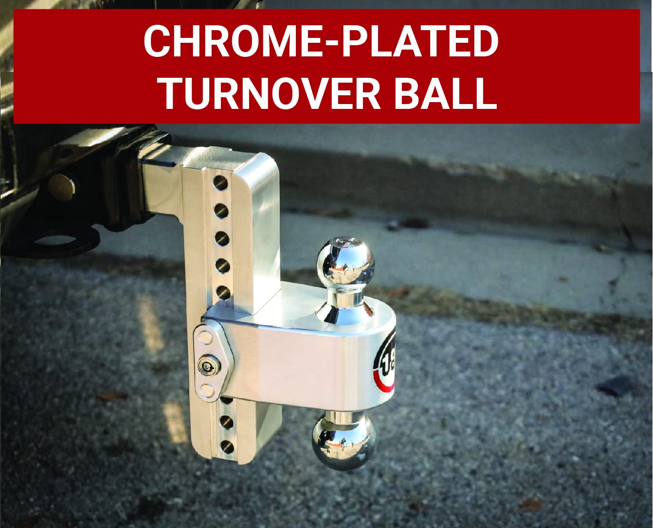 Weigh Safe Adjustable Trailer Hitch Ball Mount, 10 Adjustable Drop Hitch For 2.5 Receiver W/ 2 Pc Keyed Alike Lock Set, Heavy Duty Aluminum Trailer Tow Hitch W/Chrome Plated Tow Balls, 18,500 Gtw