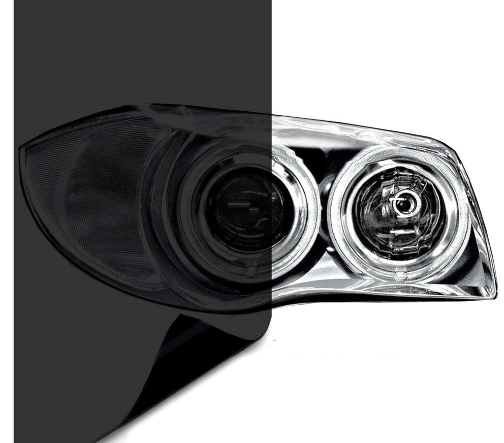 Vvivid Dark Black Headlight Taillight Tint Air-Release Vinyl Wrap Film Roll (60'' X 18'')