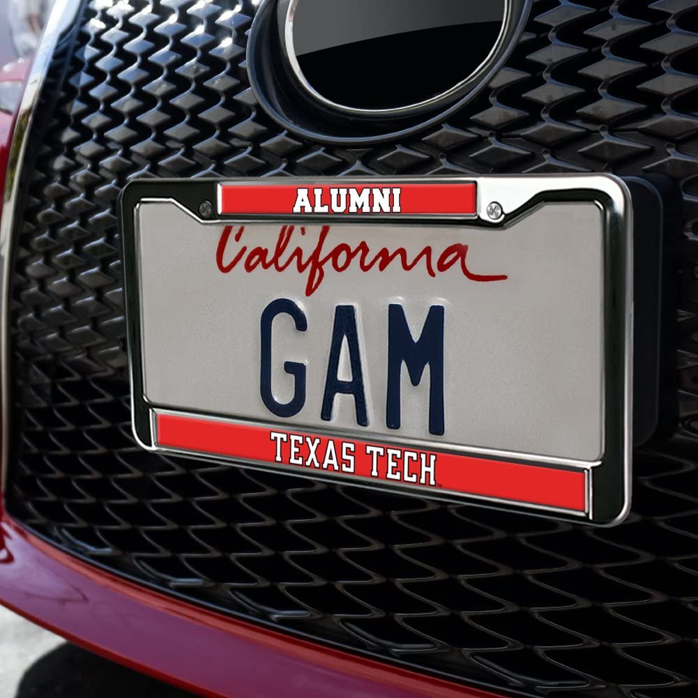 Texas Tech University Alumni Logo Full Size Standard License Plate Metal Frame