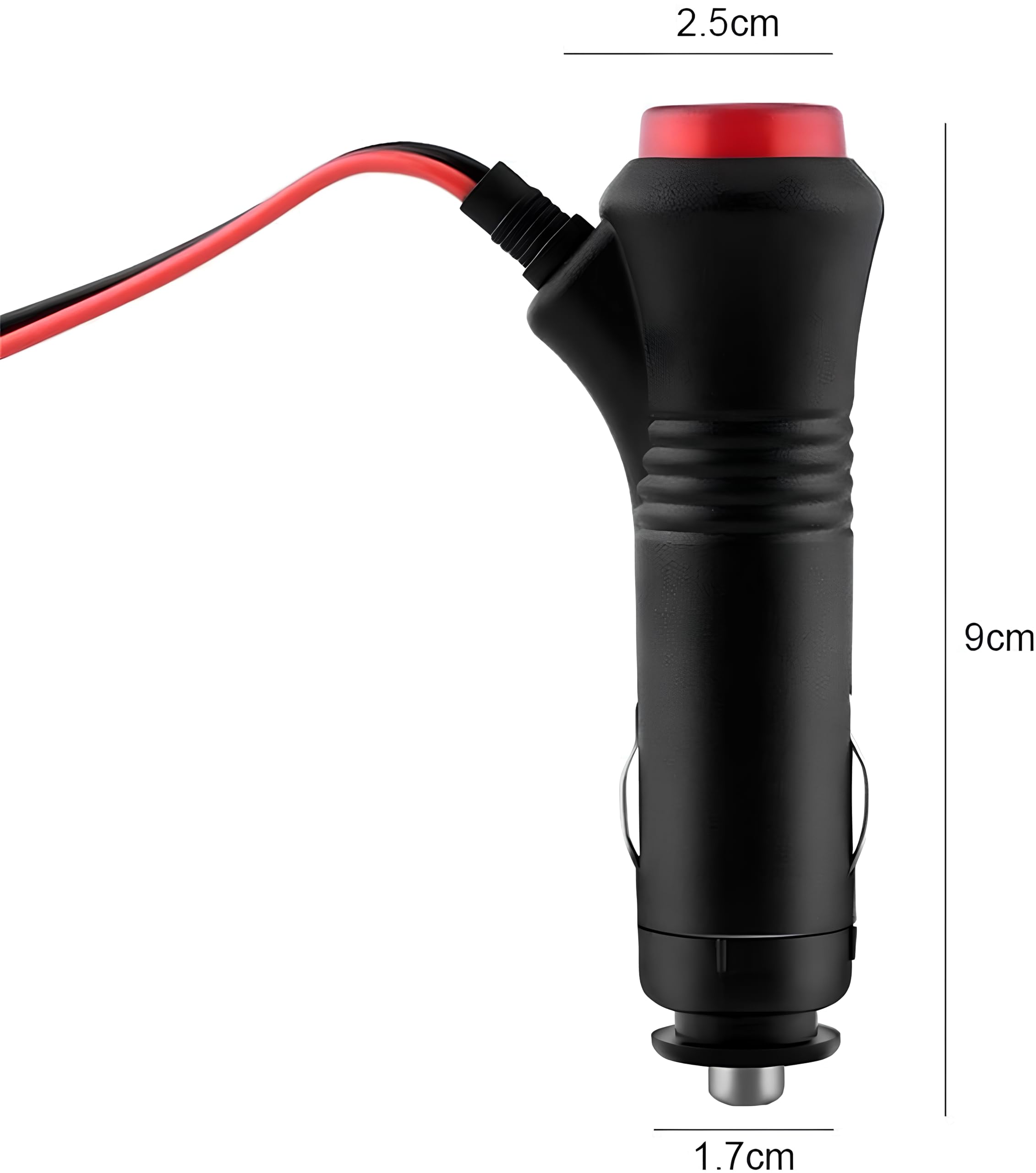 Universal Motorcycle Truck Car Cigarette Lighter Power Plug Cable Adapter Male Lighter With Switch Button Built-In 12V-24V 5A (1