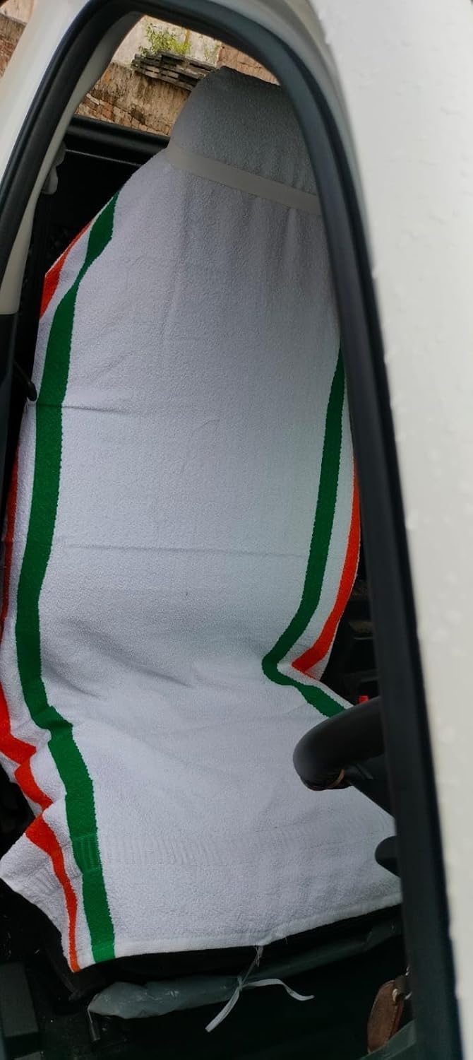 DRYHUG Car Seat Cover Towel, 100% Cotton, TIRANGA, Front Seat, Suitable for All Cars