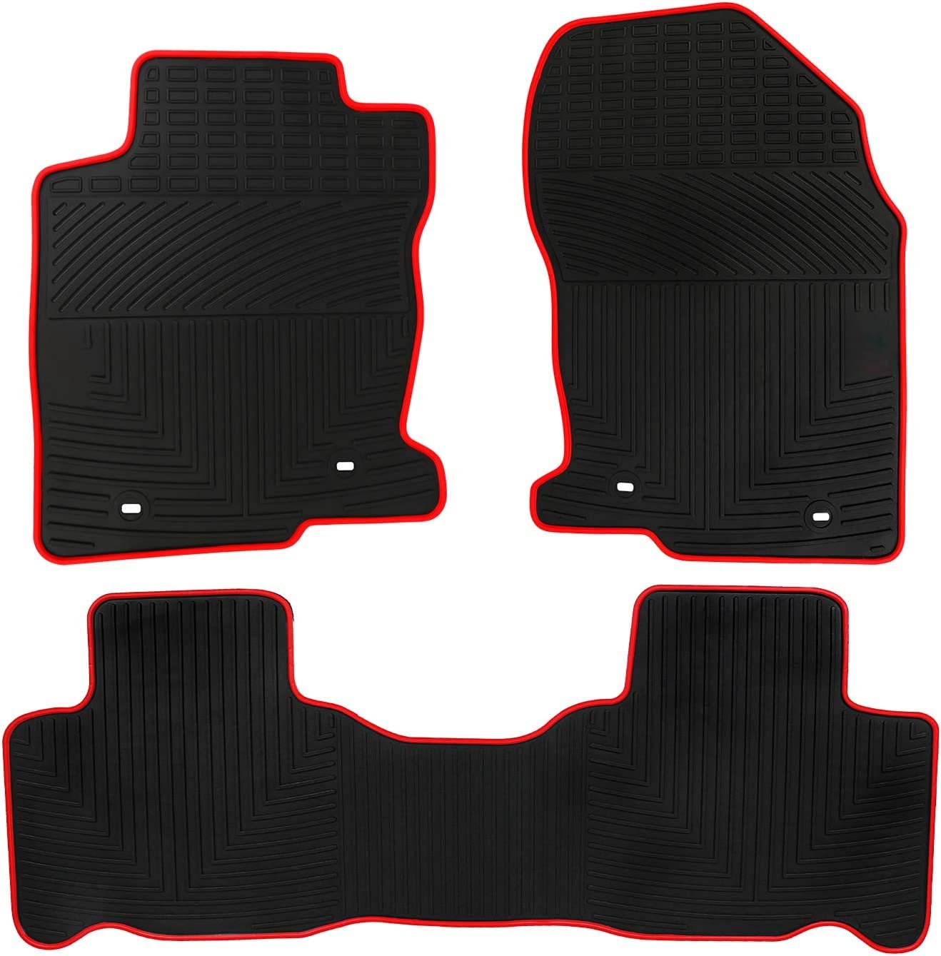 Matericuo Car Floor Mats Custom Fit For 2015-2021 Lexus Nx300/ Nx300H/ Nx200T Black Red Rubber Auto Liner Mats All Weather Prote