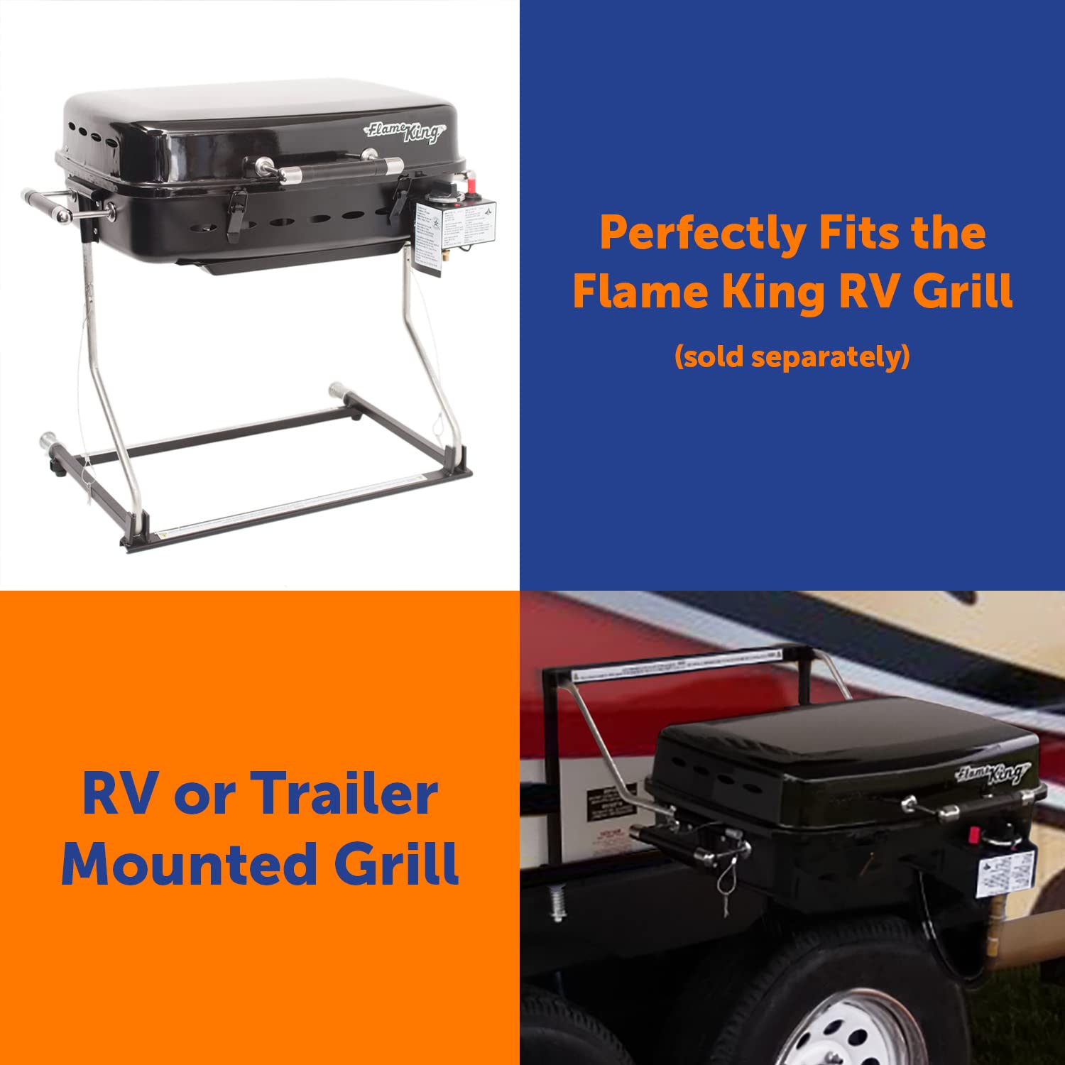 Flame King Rv, Camper, Trailer Mounting Rack For Flame King Propane Portable Grill Or Griddle