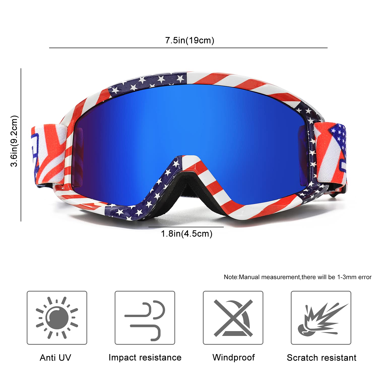 Avv Motorcycle Goggles For Men Women - Windproof Atv Dirt Bike Goggle, Anti Uv Off-Road Glasses For Riding Mtb Motocross