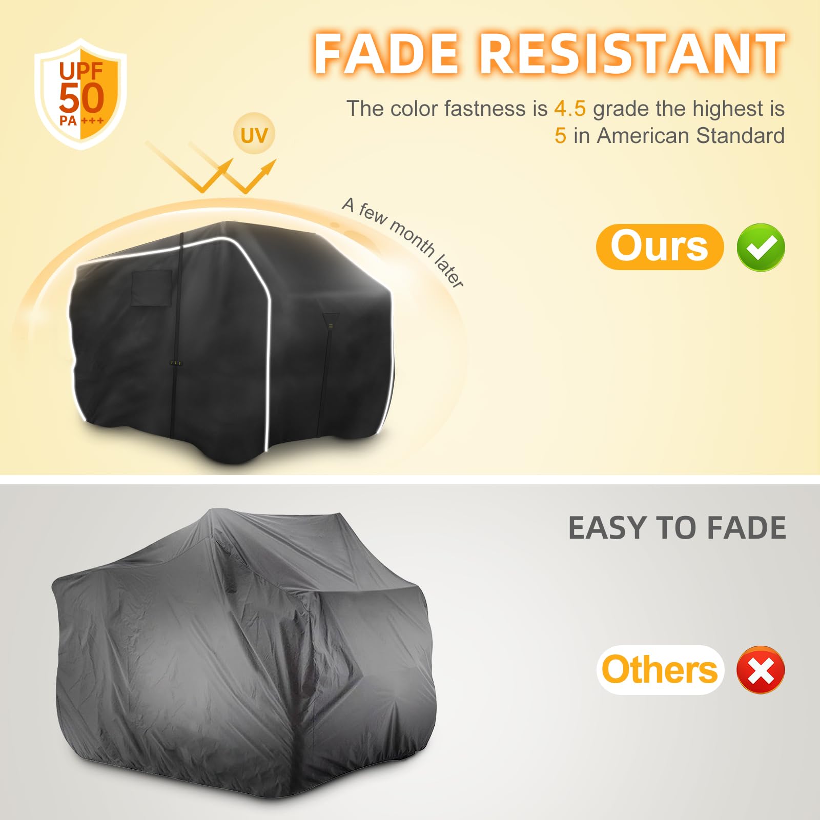Zenicham 600D Atv Cover - Waterproof & Windproof 4 Wheeler Covers Outdoor Storage, Heavy Duty Quad Wheeler Cover Accessories Fit