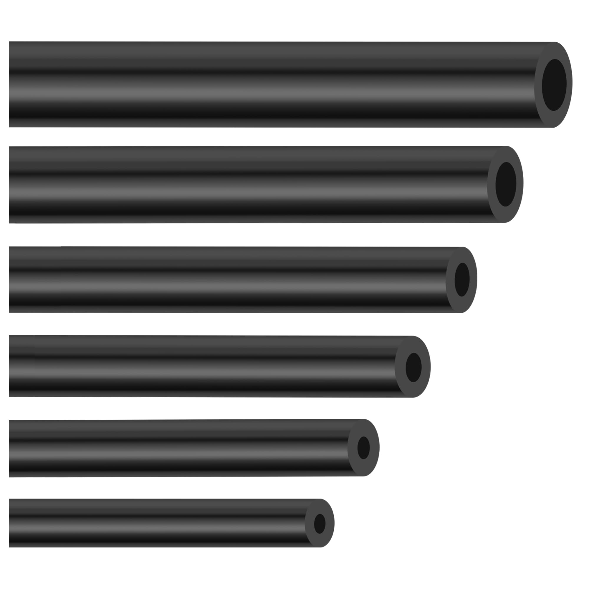 6PCS 5Ft Vacuum Hose Automotive,Silicone Vacuum Hose with ID 1/8 5/32 3/16 1/4 5/16 3/8,130PSI Max Pressure Vacuum Line Kit Sili