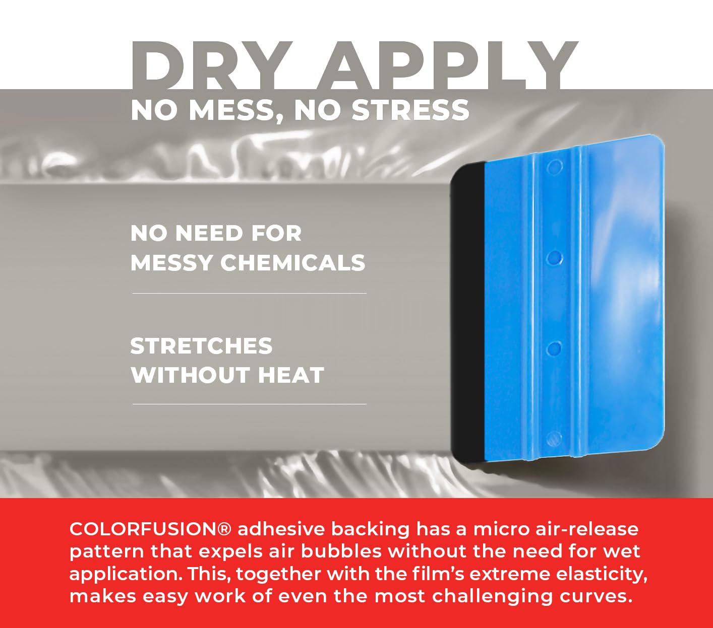 Colorfusion Ppf By Vvivid, Gloss Chalk Grey Dry Apply Ppf Vinyl Car Wrap Roll 1.3Ft X 5Ft