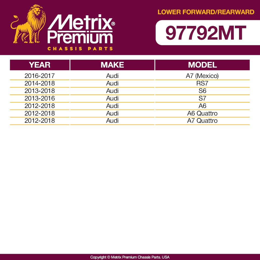 Metrix Premium Chassis Parts - 4 Pc Lower Forward & Rearward Control Arm Kit Fits 16-17 Audi A7 (Mexico), 14-18 Rs7, 13-18 S6, 1