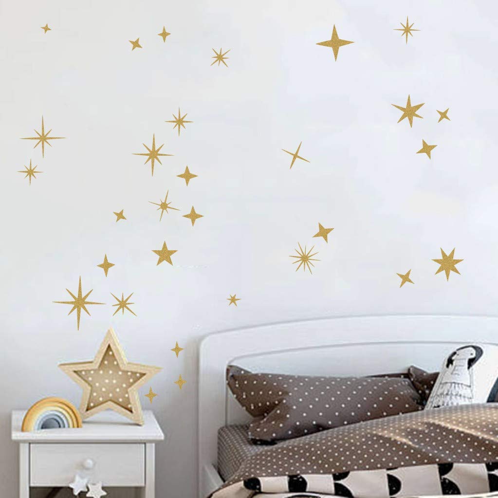 Sparkle Decals Star Decals, Nursery Wall Decal, Kids Room Decor, Star Wall Decor, Sparkle Wall Art, Baby Room Star Wall Sticker