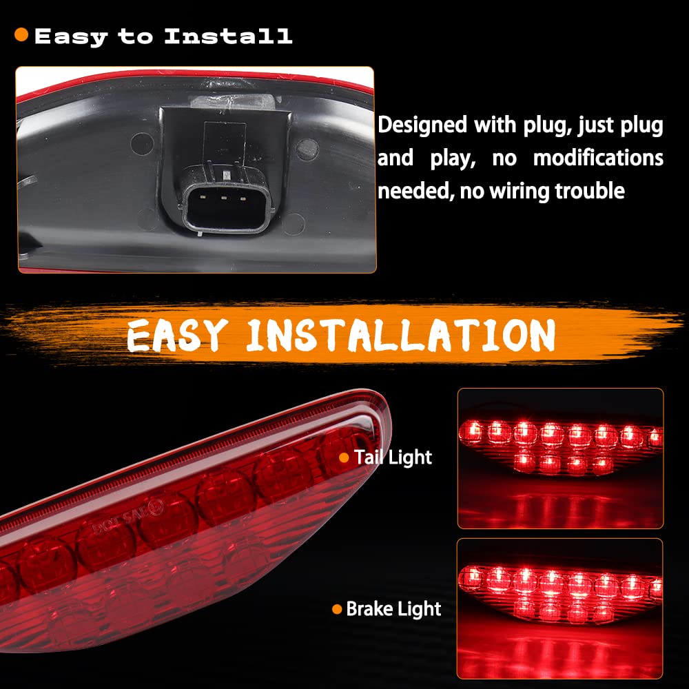 MotoParAcc Red LED Tail Light Motorcycle ATV Brake Taillights for 2005-2007 TRX400EX, 2006-2014 TRX450ER, 2004-2009 TRX450R, 200