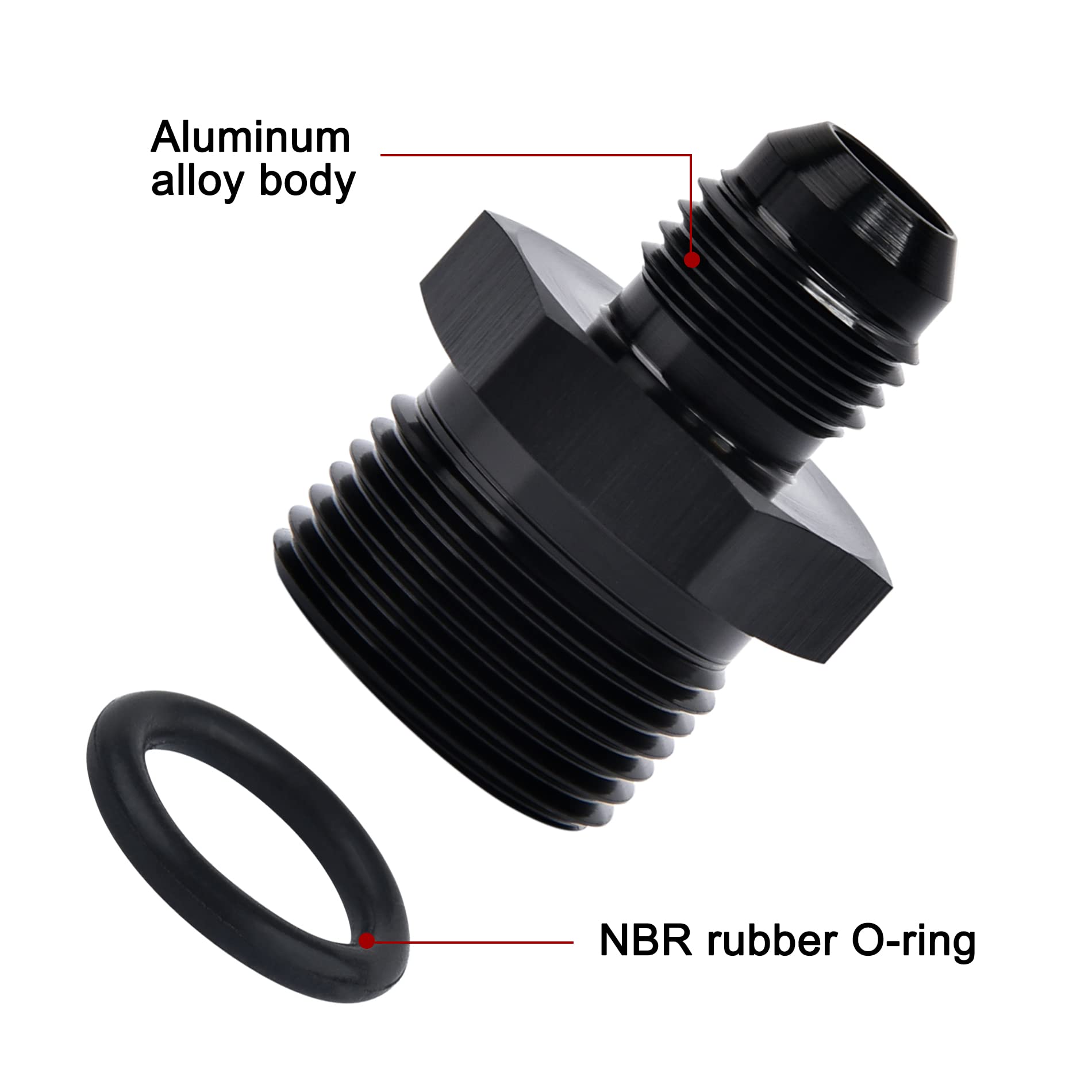 Evil Energy 6An Male Flare To M22 X 1.5Mm Male Metric Fitting Adapter Aluminium Alloy 2Pcs