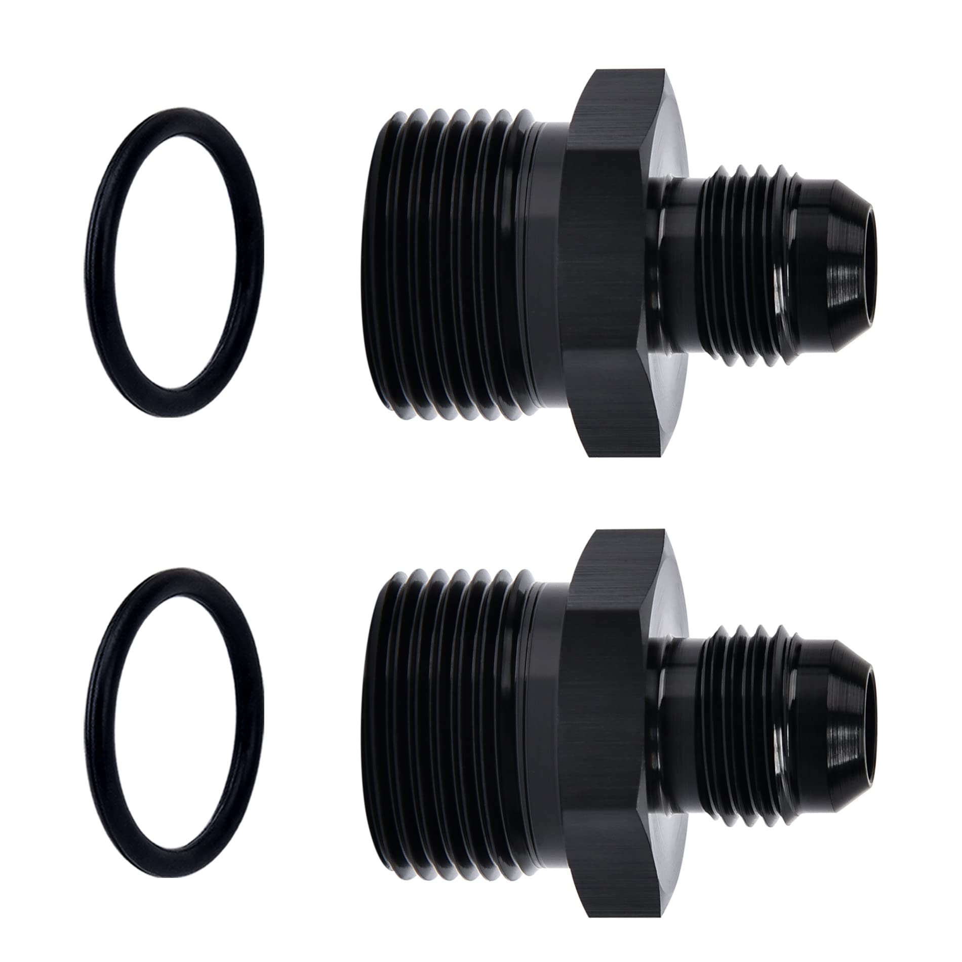 Evil Energy 6An Male Flare To M22 X 1.5Mm Male Metric Fitting Adapter Aluminium Alloy 2Pcs