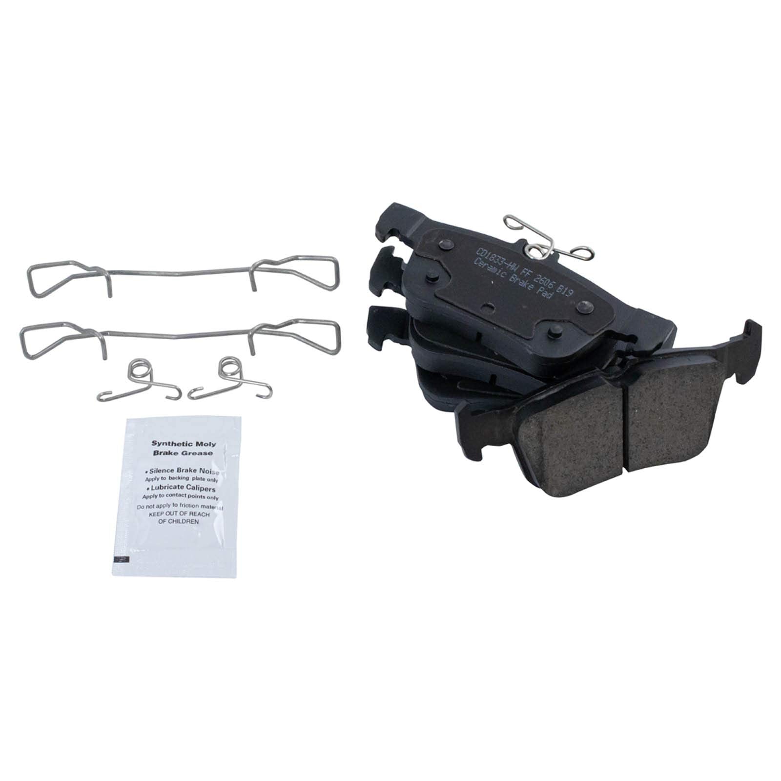 Trq Rear Brake Pad & Rotor Kit Brake Pads Brake Rotor Ceramic Compatible With 2017-2019 Ford Escape 2013-2018 Fusion 2015-2018 L