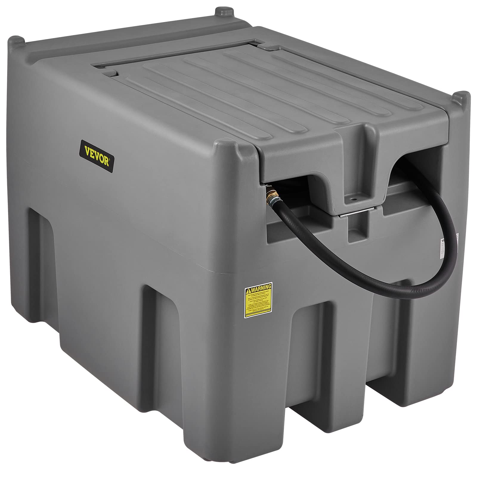 Vevor Portable Diesel Tank, 116 Gallon Capacity & 10 Gpm Flow Rate, Diesel Fuel Tank With 12V Electric Transfer Pump And 13.1Ft Rubber Hose, Pe Diesel Transfer Tank For Easy Fuel Transportation, Gray
