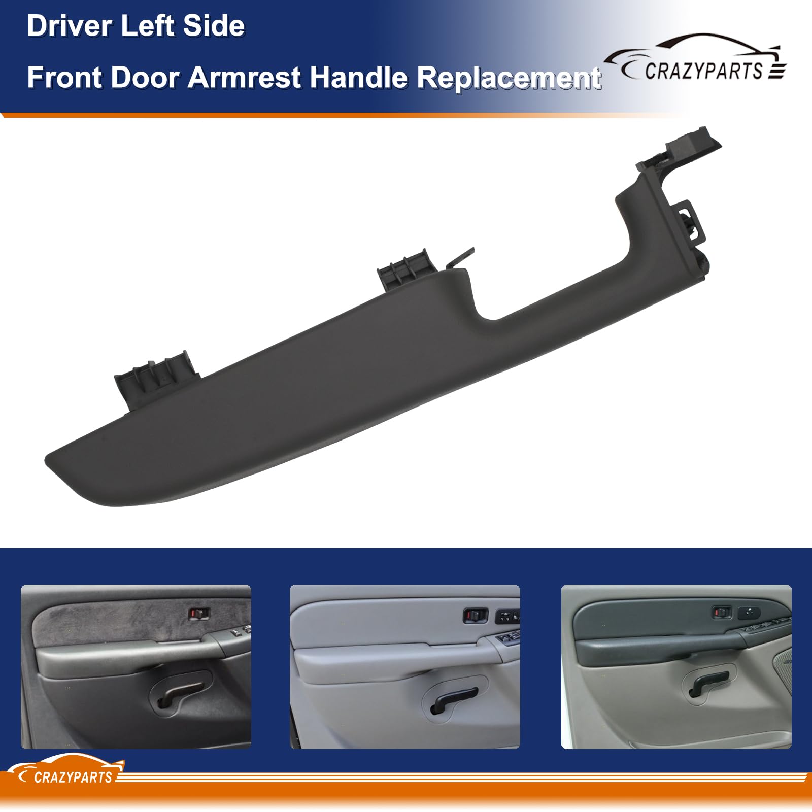 Crazyparts Driver & Passenger Side Front Door Armrest Handle Replacement Compatible With 1999-06 Chevy Suburban/Tahoe, Gmc Yukon