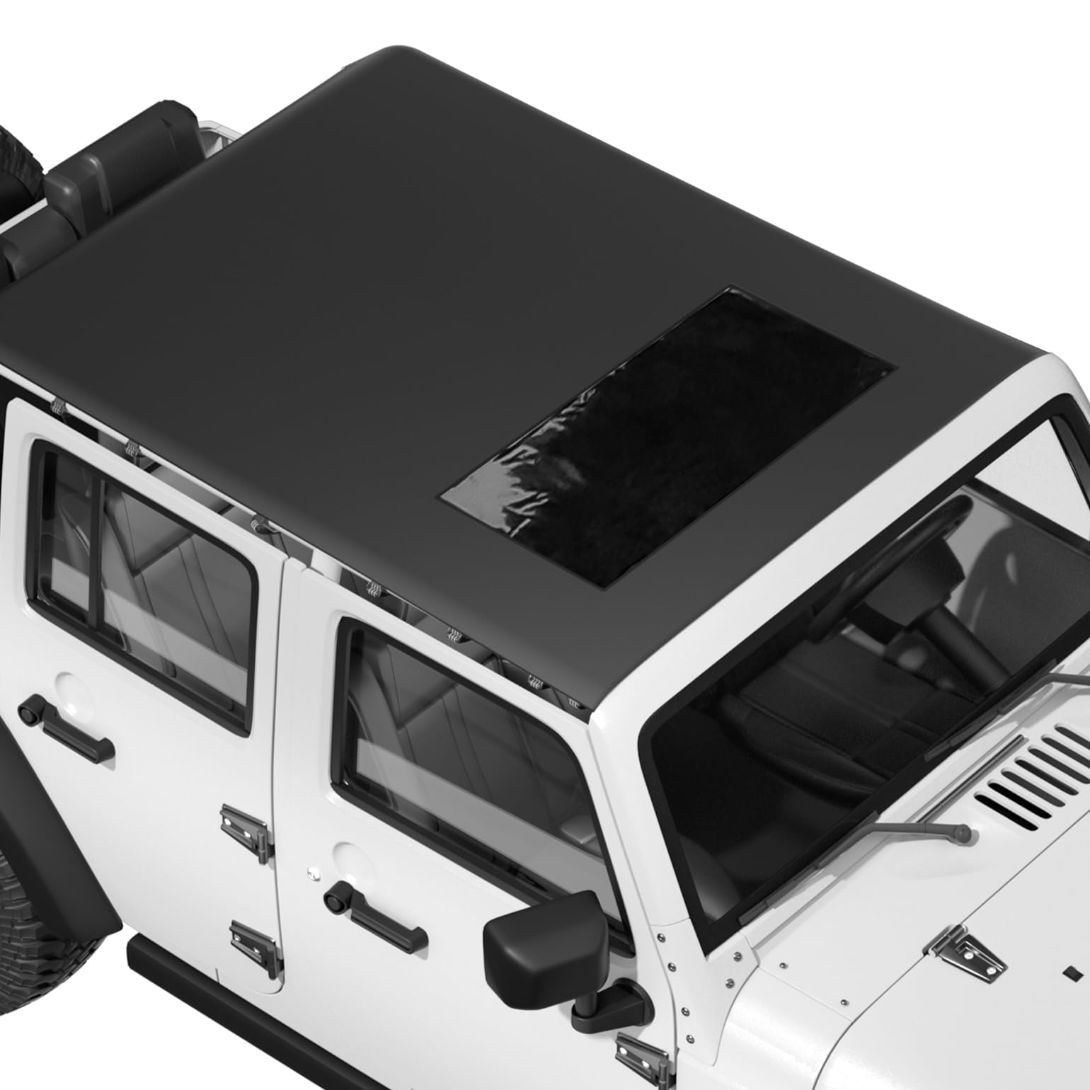 JOYTUTUS Waterproof Sun Shade Top Compatible with Wrangler JKU 4 Door 2007-2018, Canvas Roof Top Cover Wrangler JK Sunshade Bloc