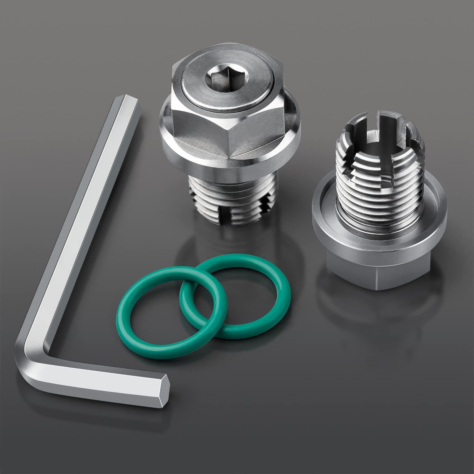 DEEFILL M18.1-1.5 x 15mm Stainless Steel Oil Drain Plug - Oversize Self Tapping Repair Kit, Silver