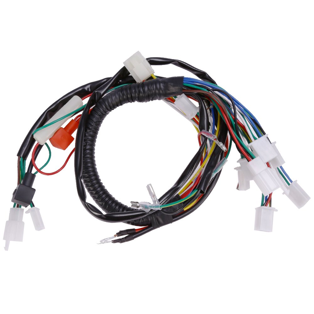 Anxingo Electric Start Wire Loom Wiring Harness Quad Complete Harness Fit For Chinese Atv Utv Quad 4 Wheeler 50Cc 70Cc 90Cc 110C