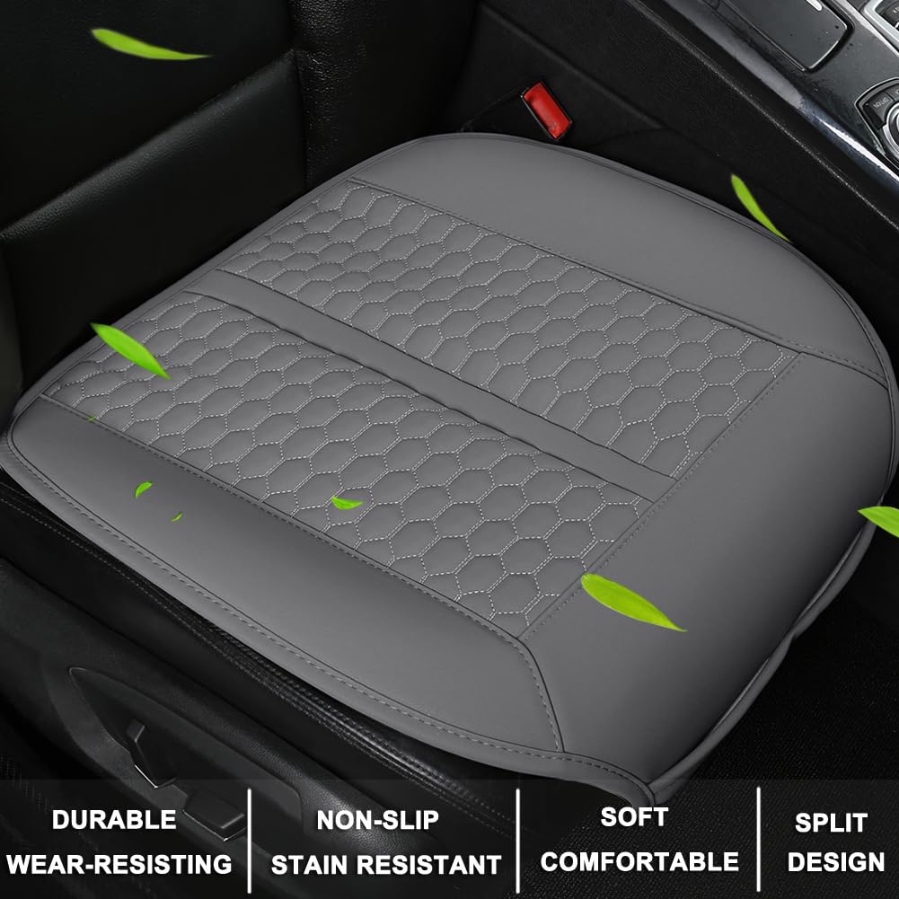 Black Panther Car Seats Covers, 1 Pair Universal Sideless Driver Seat Protectors With Lumbar Support And Headrest Covers (Gray)
