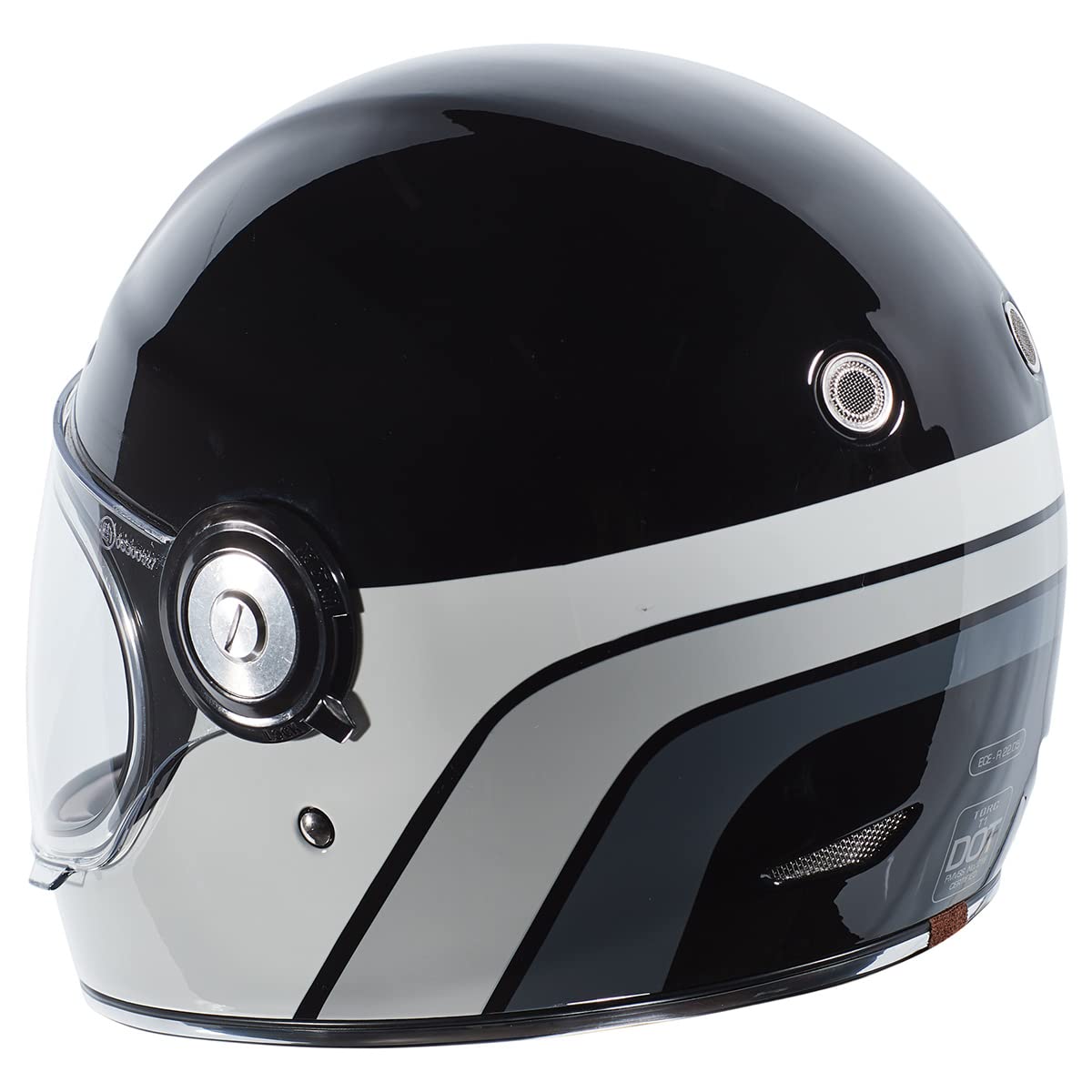 TORC T1 Newport Full-Face Motorcycle Helmet - 3X-Large, Suede, Gloss Black Dreamliner Grey, Model T105DLG27