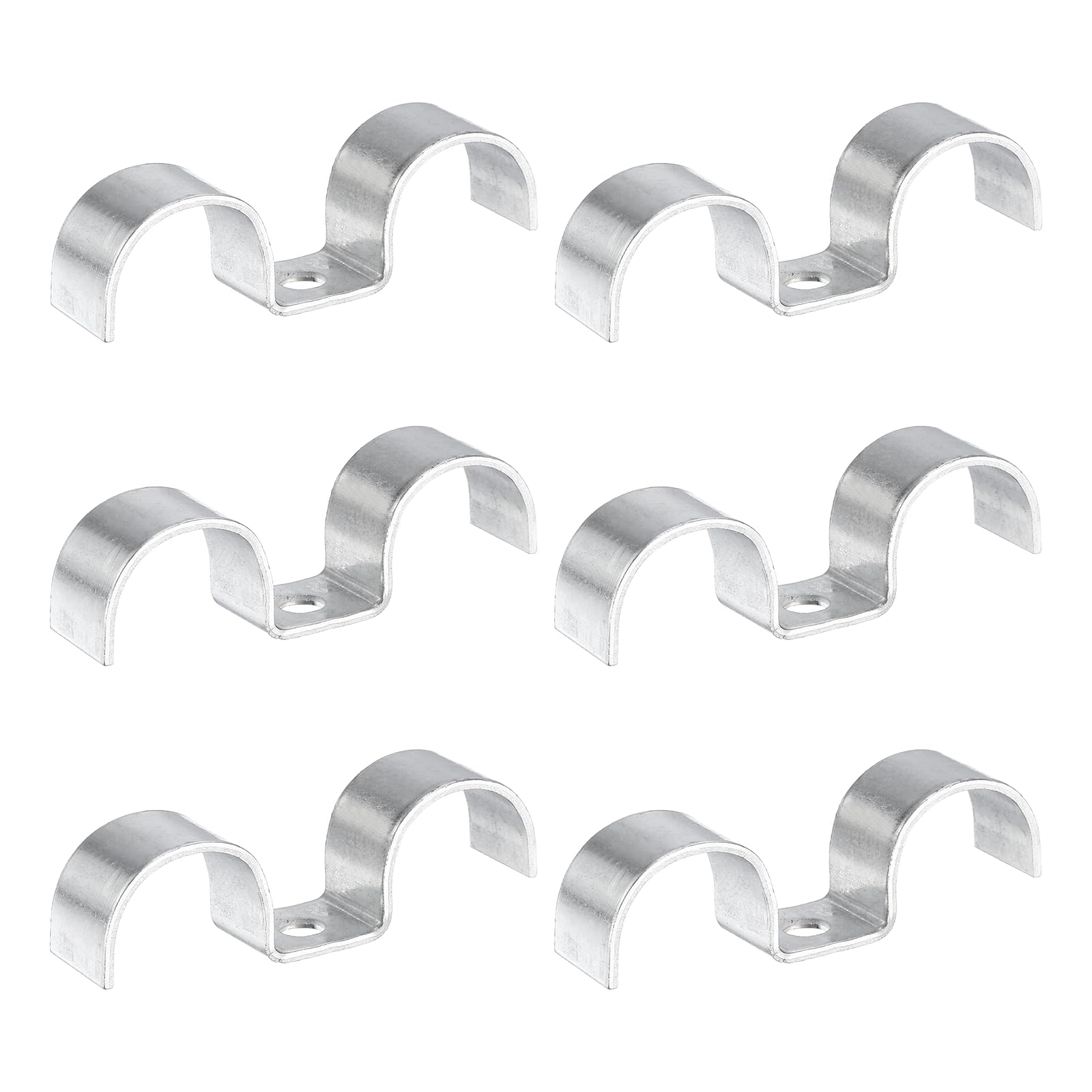 HARFINGTON 6Pcs Stainless Steel Double Line Clamp 25 mm / 1 inch Fuel Lines Clips M-Shape Mounting Clip for Brake Fuel Lines Tub