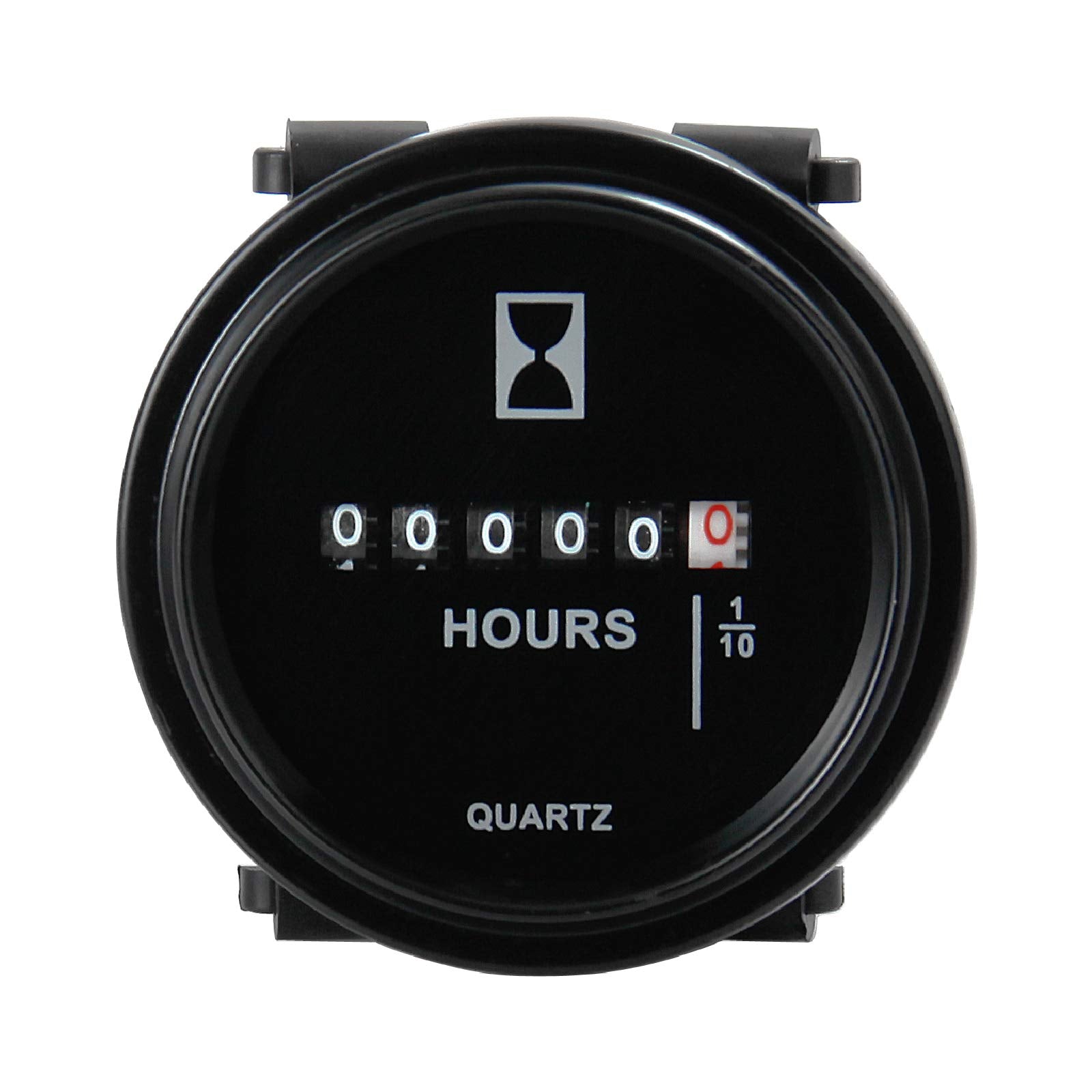 Runleader HM009 DC 6V to 80V Round Hour Meter Snap in Quartz Hour Meter Mechanical Timer for Boat Auto ATV Utv Snowmobile Lawn M