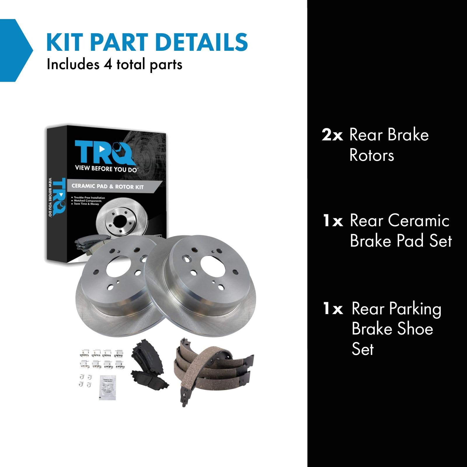 Trq Rear Ceramic Brake Pad & Rotor Kit Compatible With 2014-2015 Lexus Is250