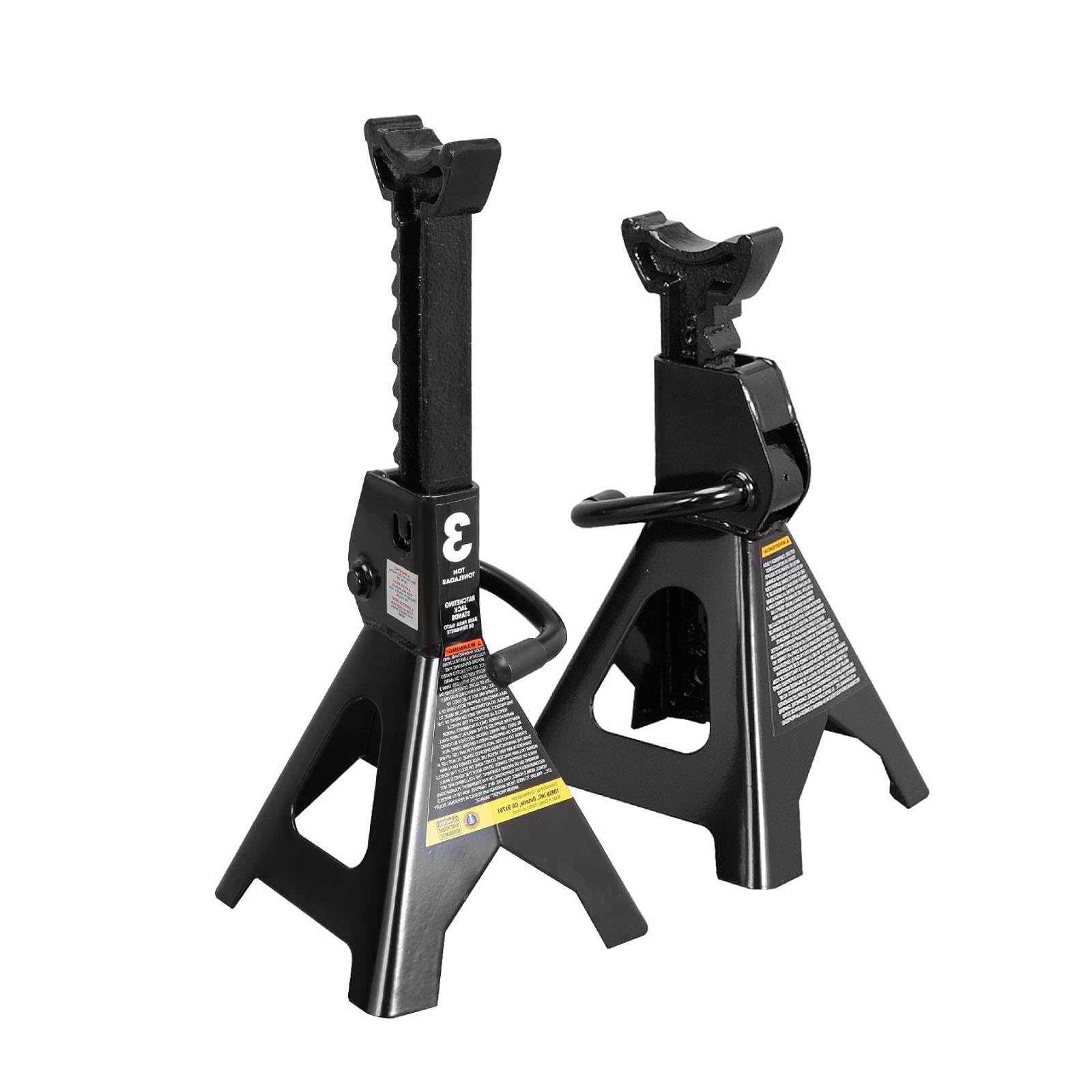 Big RED AT43202BR-1 Torin Steel Jack Stands: 3 Ton (6,000 lb.) Capacity, Black, 1 Pair