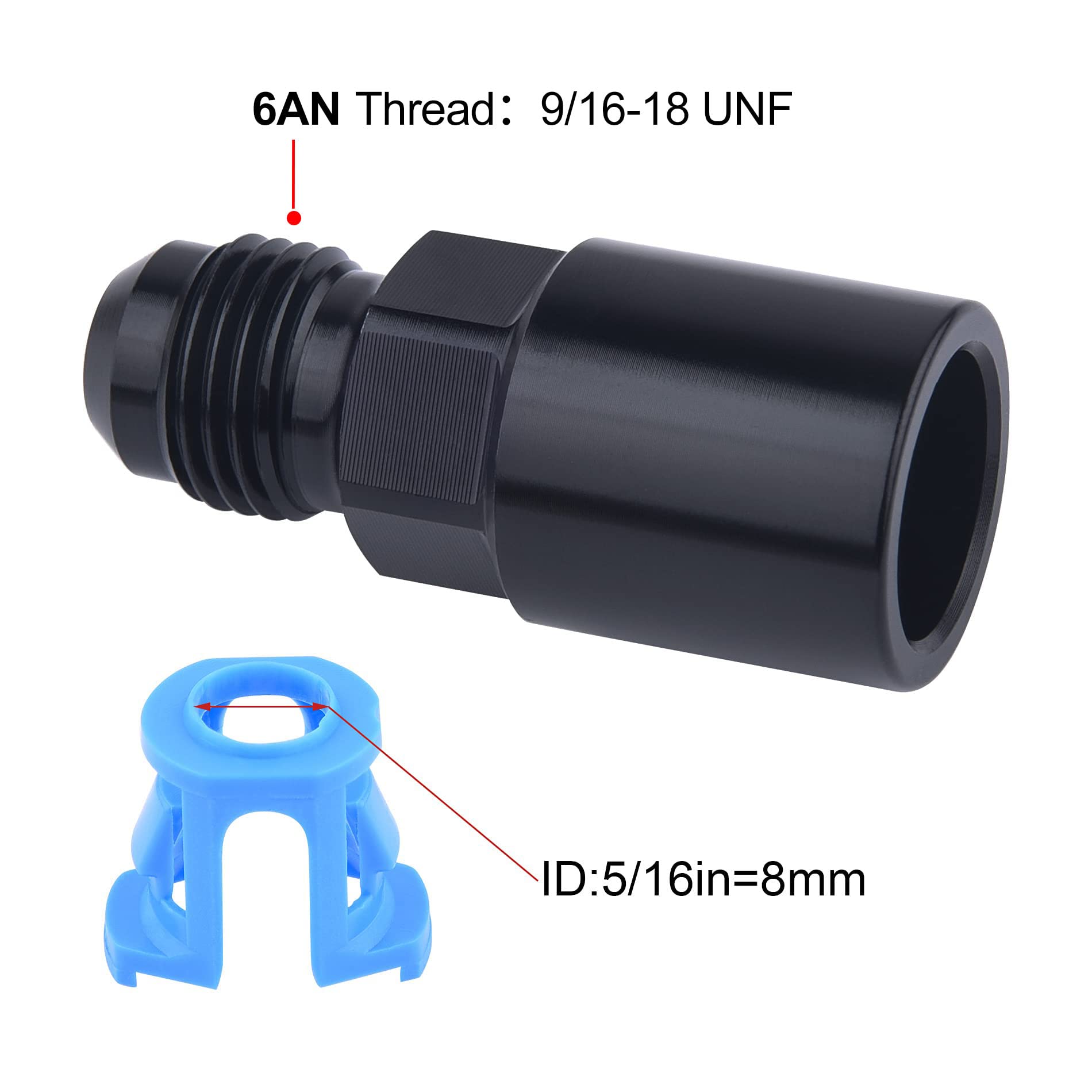 Evil Energy 6An Male To 5/16'' Sae Quick-Disconnect Female Efi Fuel Rail Fitting