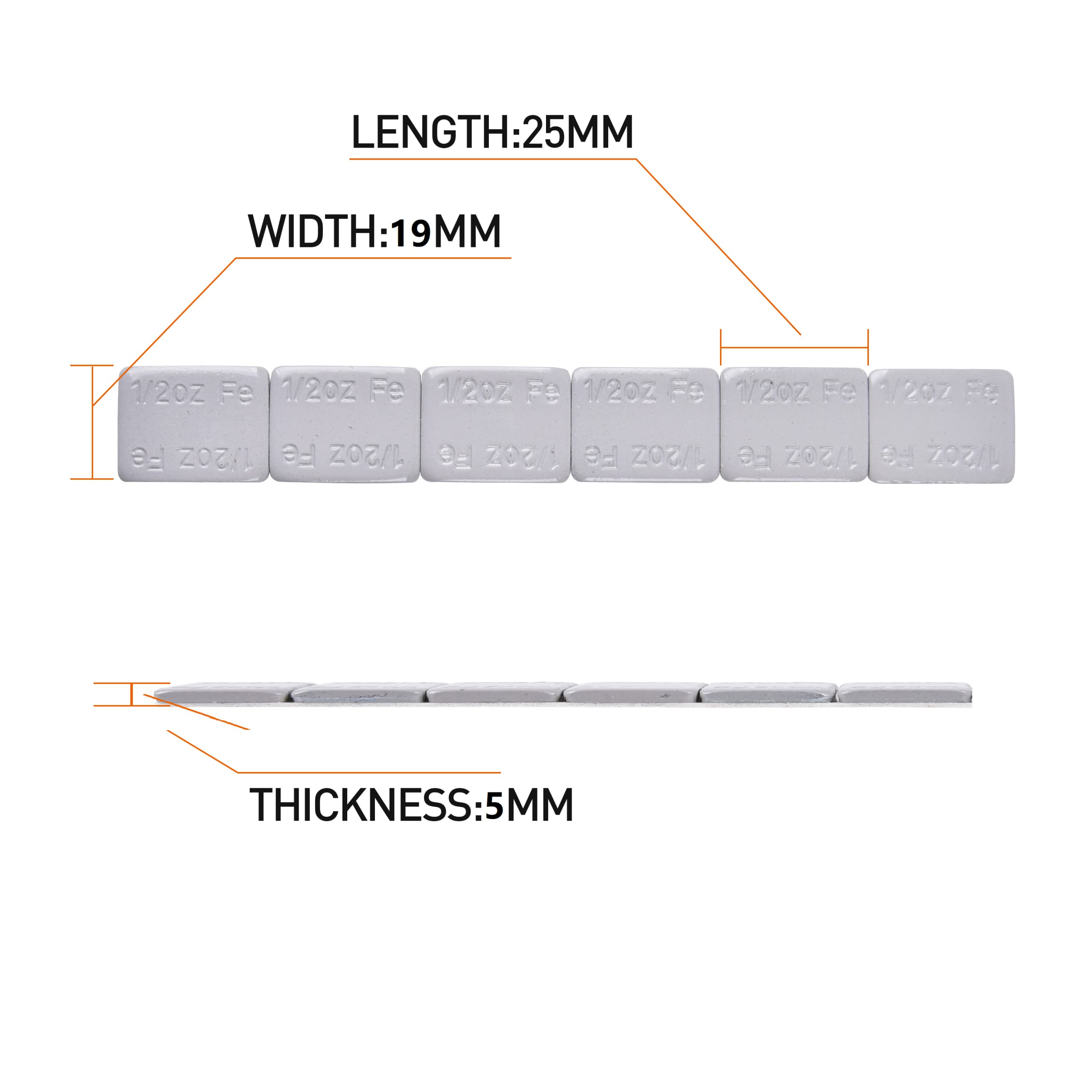 Aain A024 1/2 Oz Stick On Wheel Weights For Cars, Trucks, Suvs, Motorcycles, Low Profile, Adhesive Stick On Wheel Weights, 288Pc