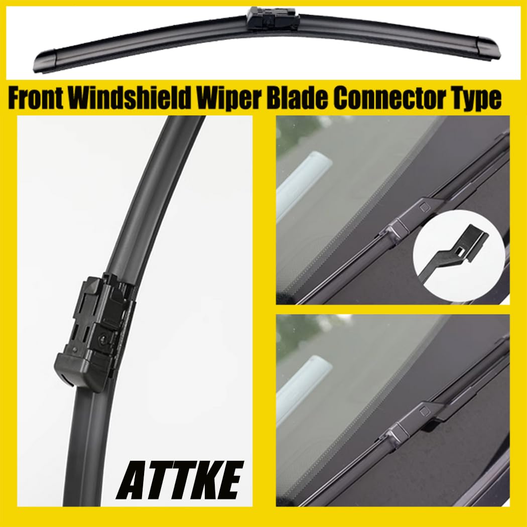 Attke Front Windshield Wiper Blades For Volkswagen Passat 2005-2011/Volkswagen Jetta 2005-2010/Scirocco 2008-2017/Genuine Replac